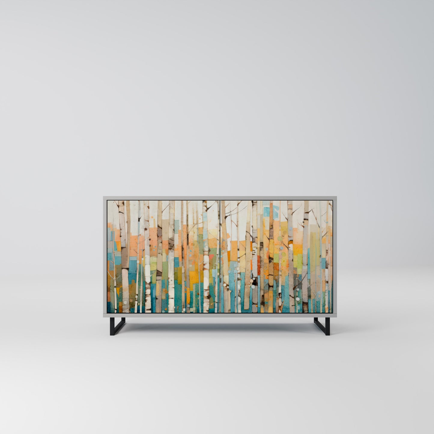 Credenza BIRCH KALEIDOSCOPE a 2 ante in finitura grigia