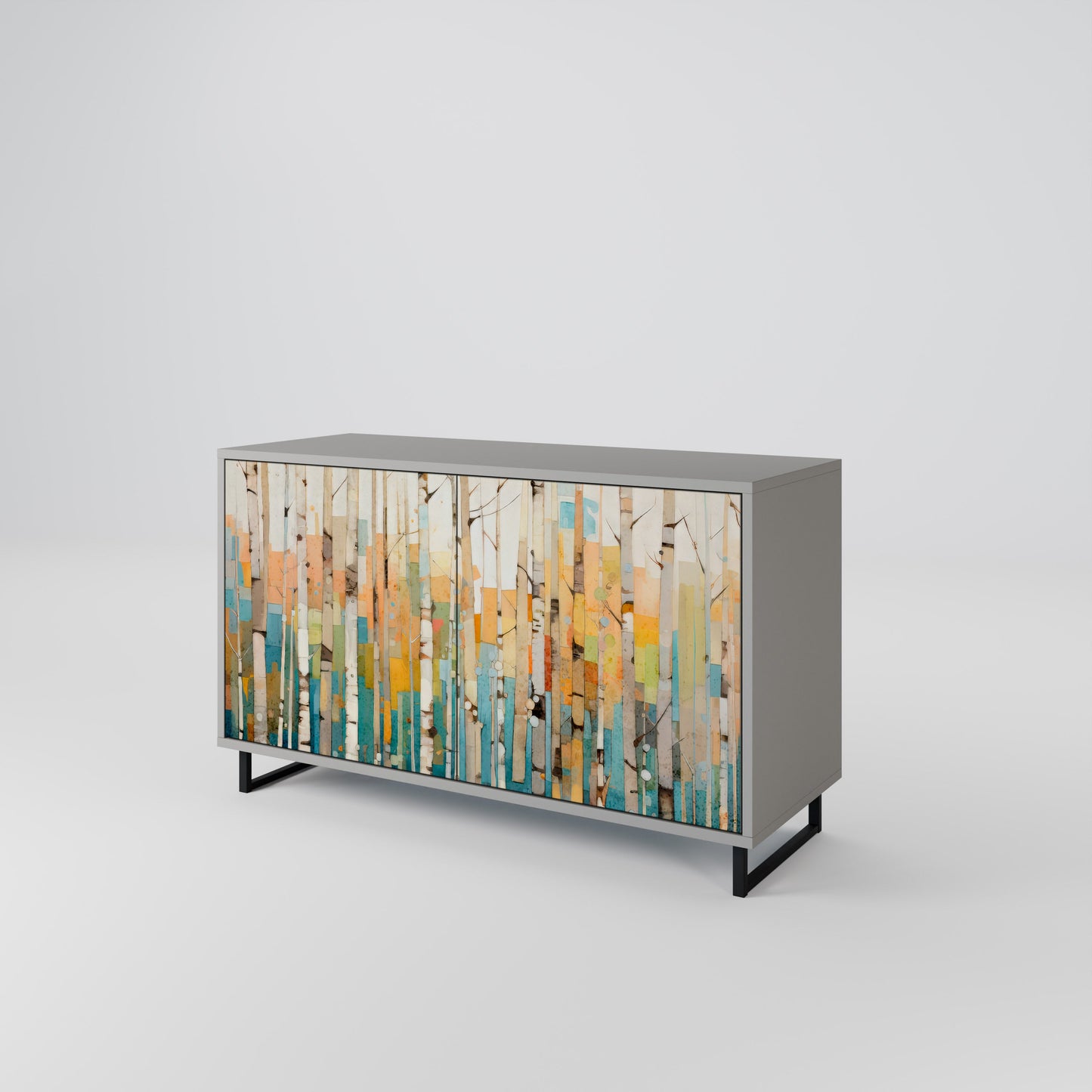 Credenza BIRCH KALEIDOSCOPE a 2 ante in finitura grigia