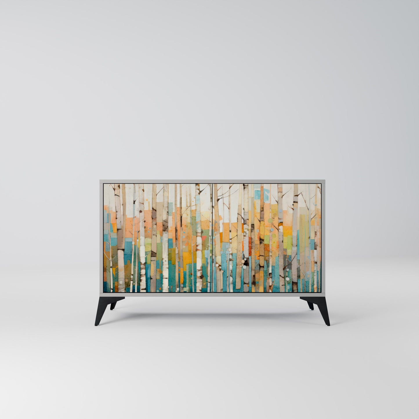 Credenza BIRCH KALEIDOSCOPE a 2 ante in finitura grigia
