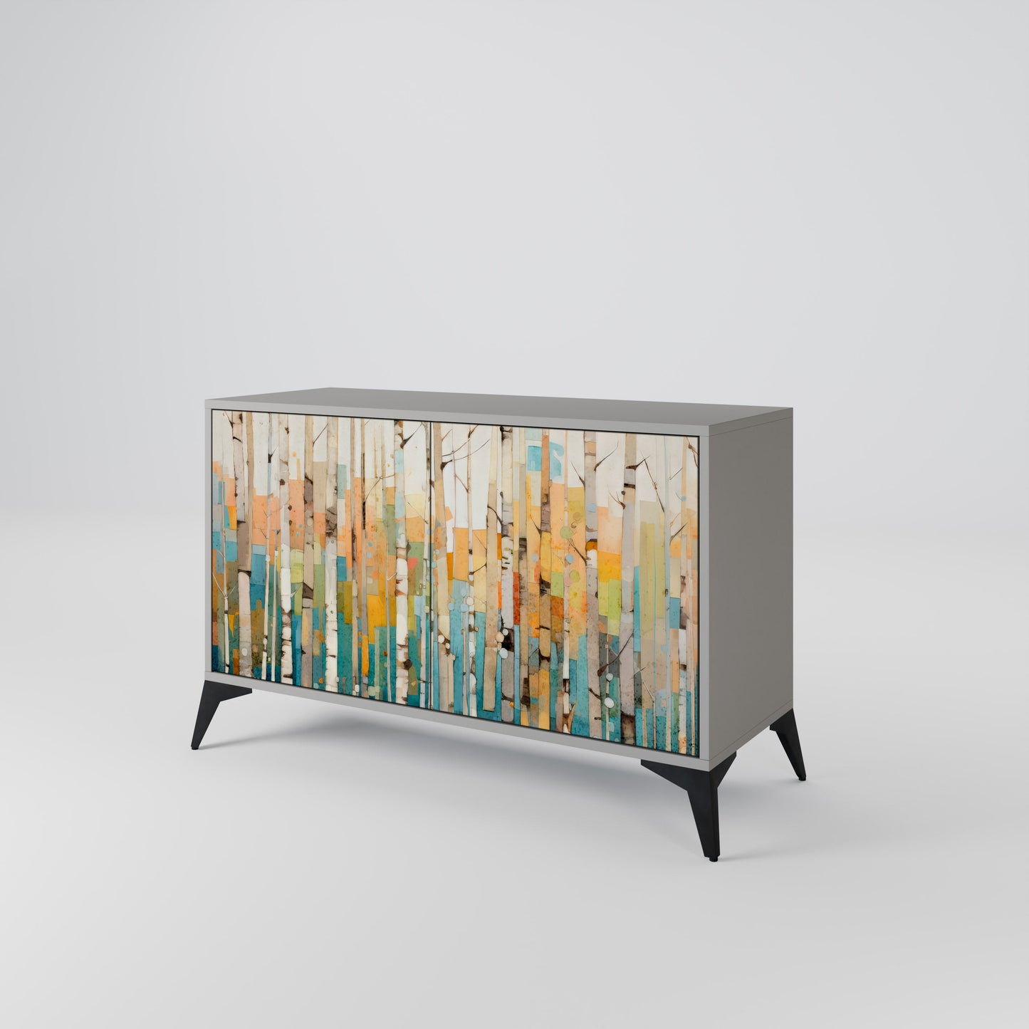 Credenza BIRCH KALEIDOSCOPE a 2 ante in finitura grigia