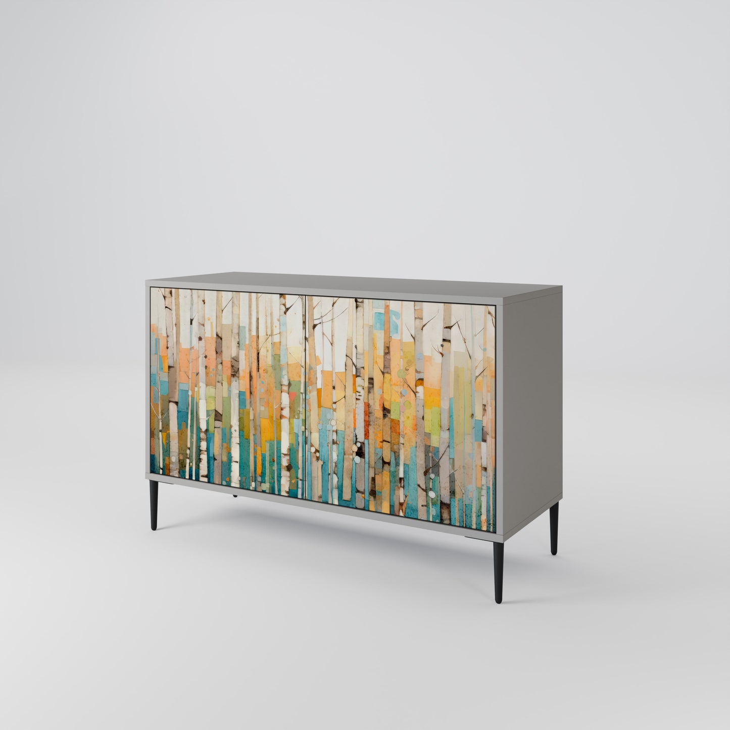 Credenza BIRCH KALEIDOSCOPE a 2 ante in finitura grigia
