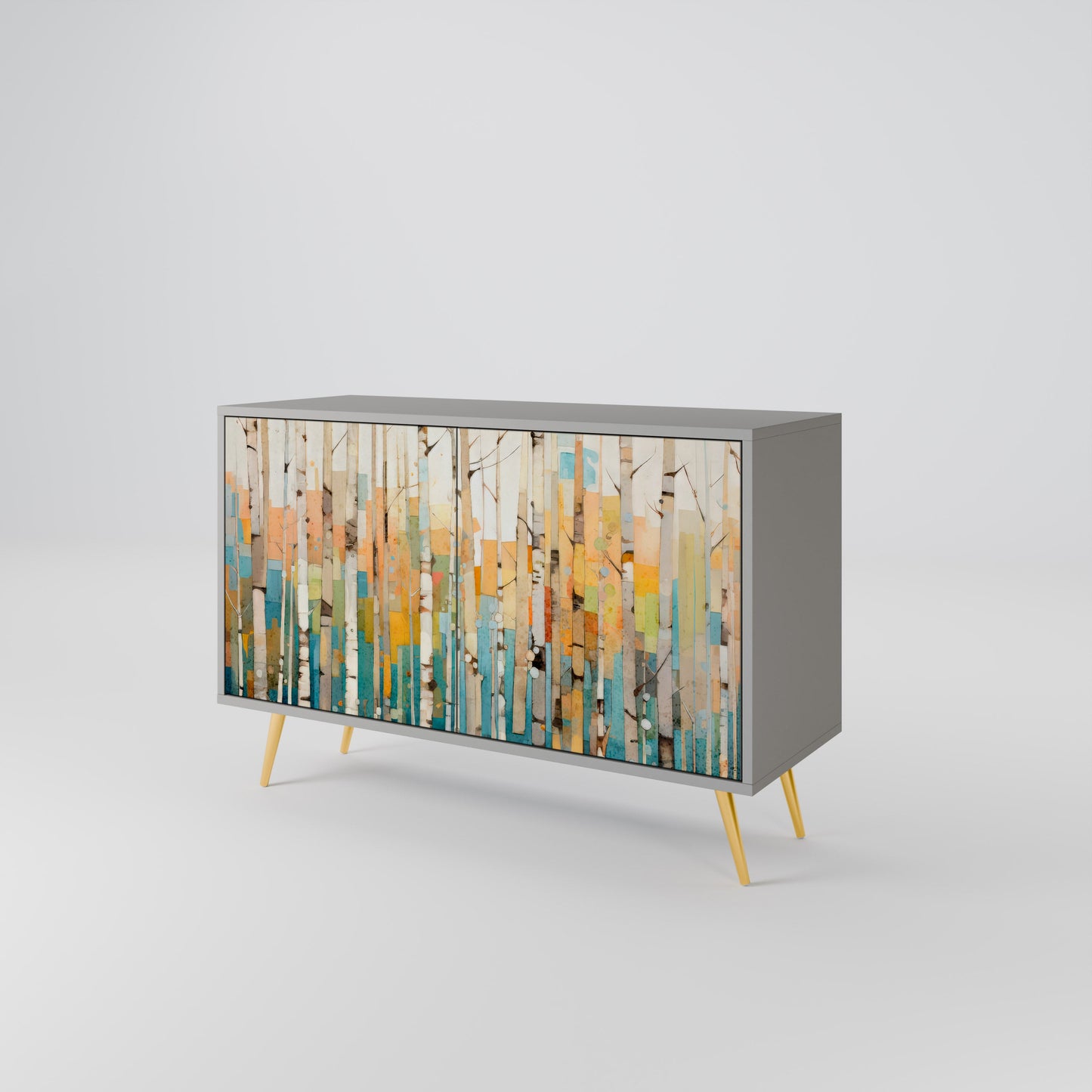 Credenza BIRCH KALEIDOSCOPE a 2 ante in finitura grigia