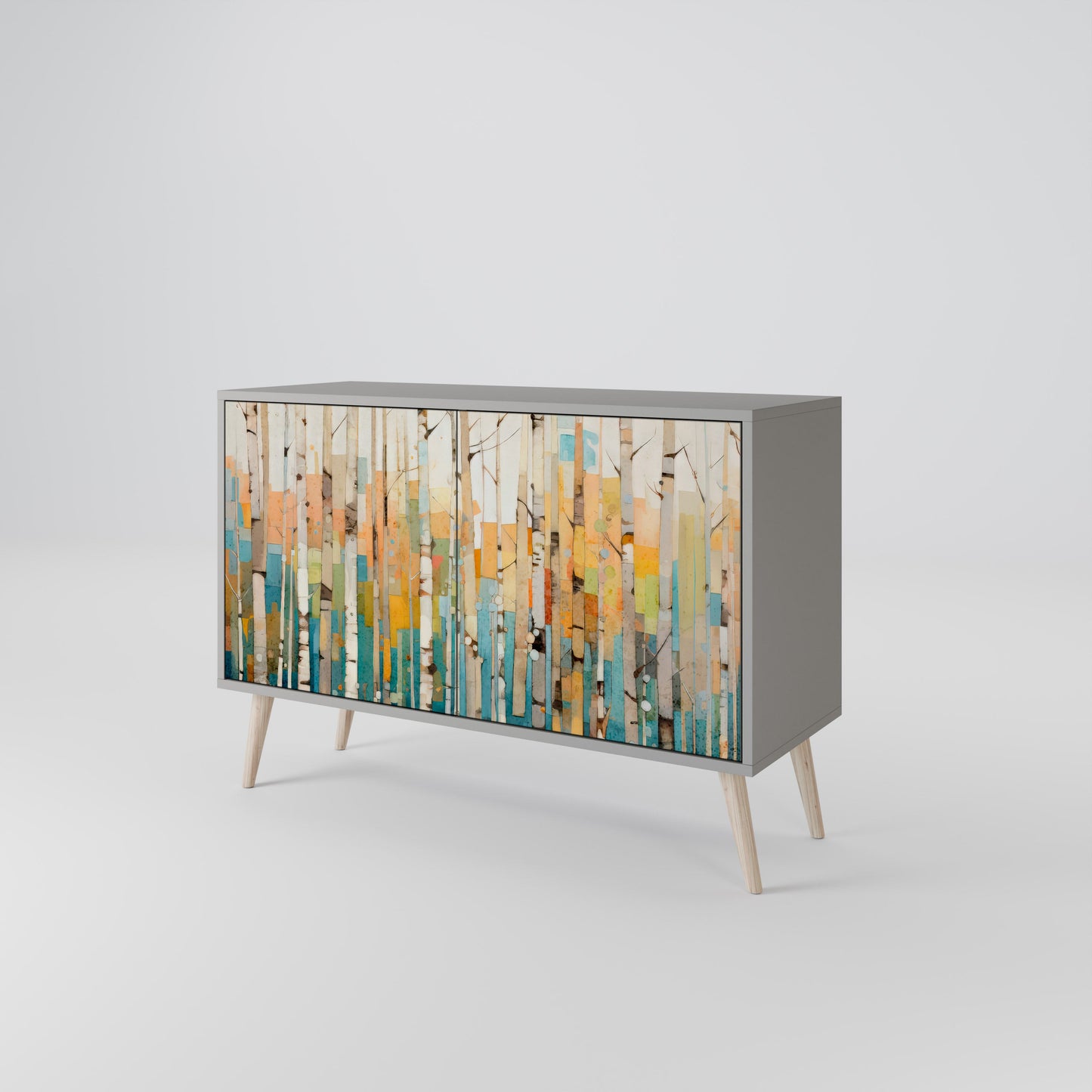 Credenza BIRCH KALEIDOSCOPE a 2 ante in finitura grigia