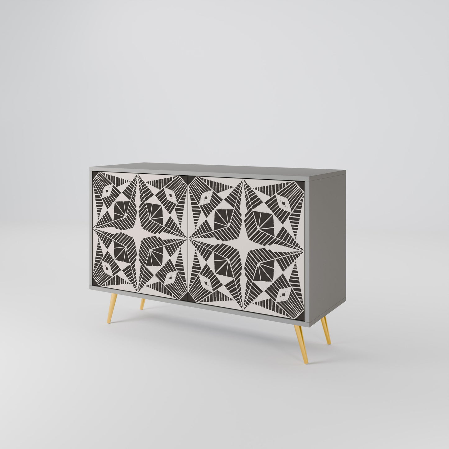 MONOCHROME NEXUS 2-Door Sideboard in Grey Finish