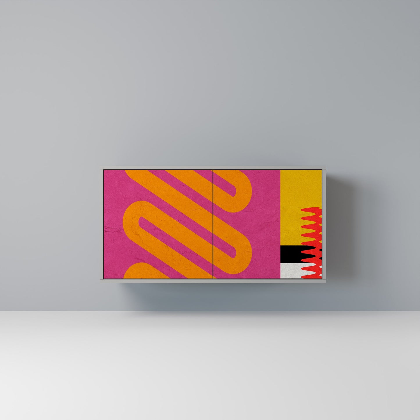 VIVID ART 2-Door Sideboard in Grey Finish