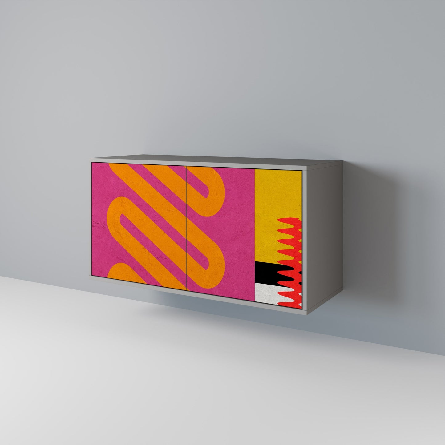 VIVID ART 2-Door Sideboard in Grey Finish