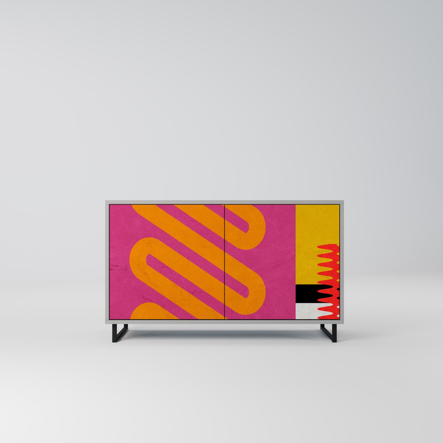VIVID ART 2-Door Sideboard in Grey Finish