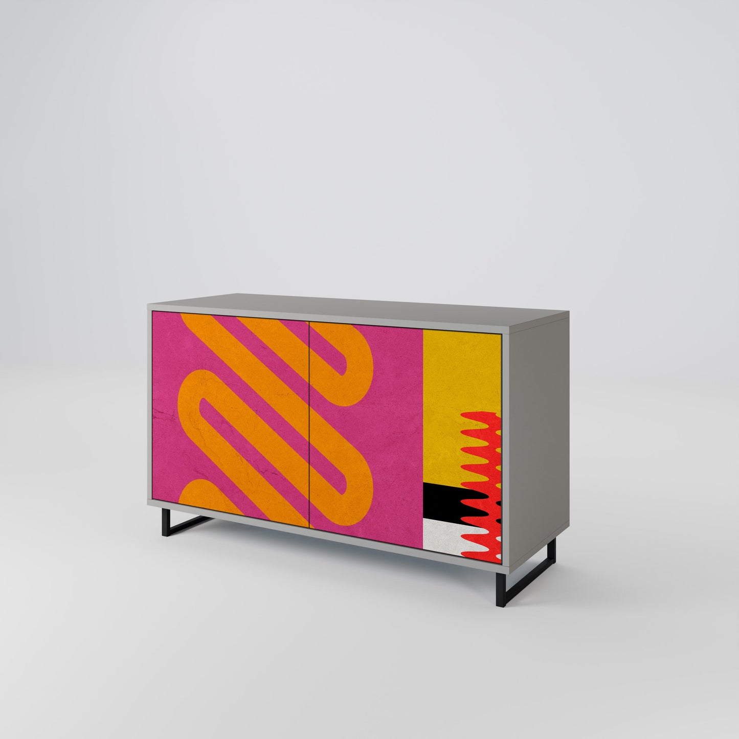VIVID ART 2-Door Sideboard in Grey Finish