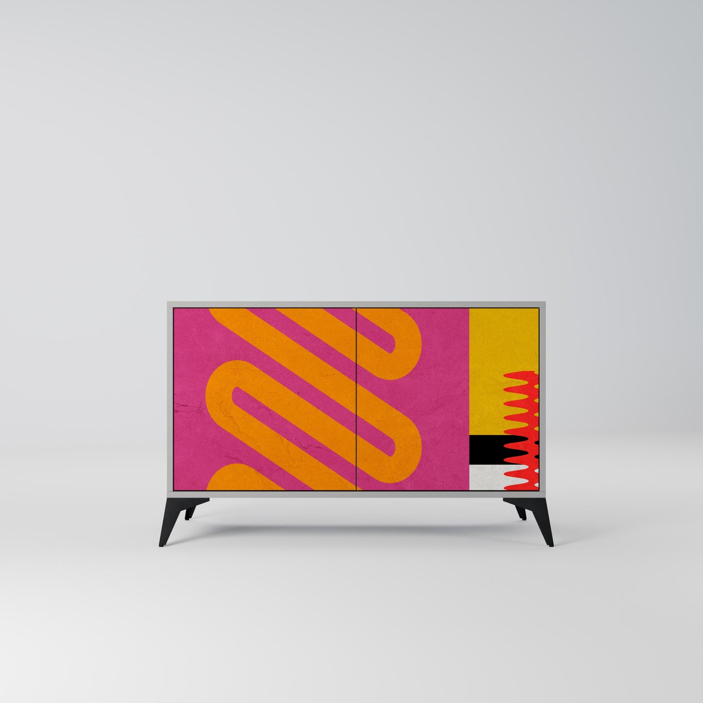 VIVID ART 2-Door Sideboard in Grey Finish