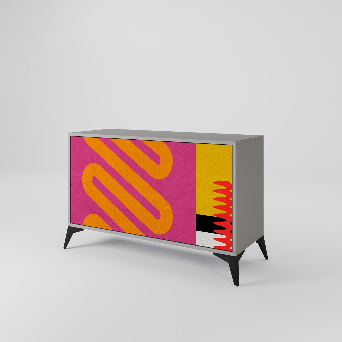 VIVID ART 2-Door Sideboard in Grey Finish