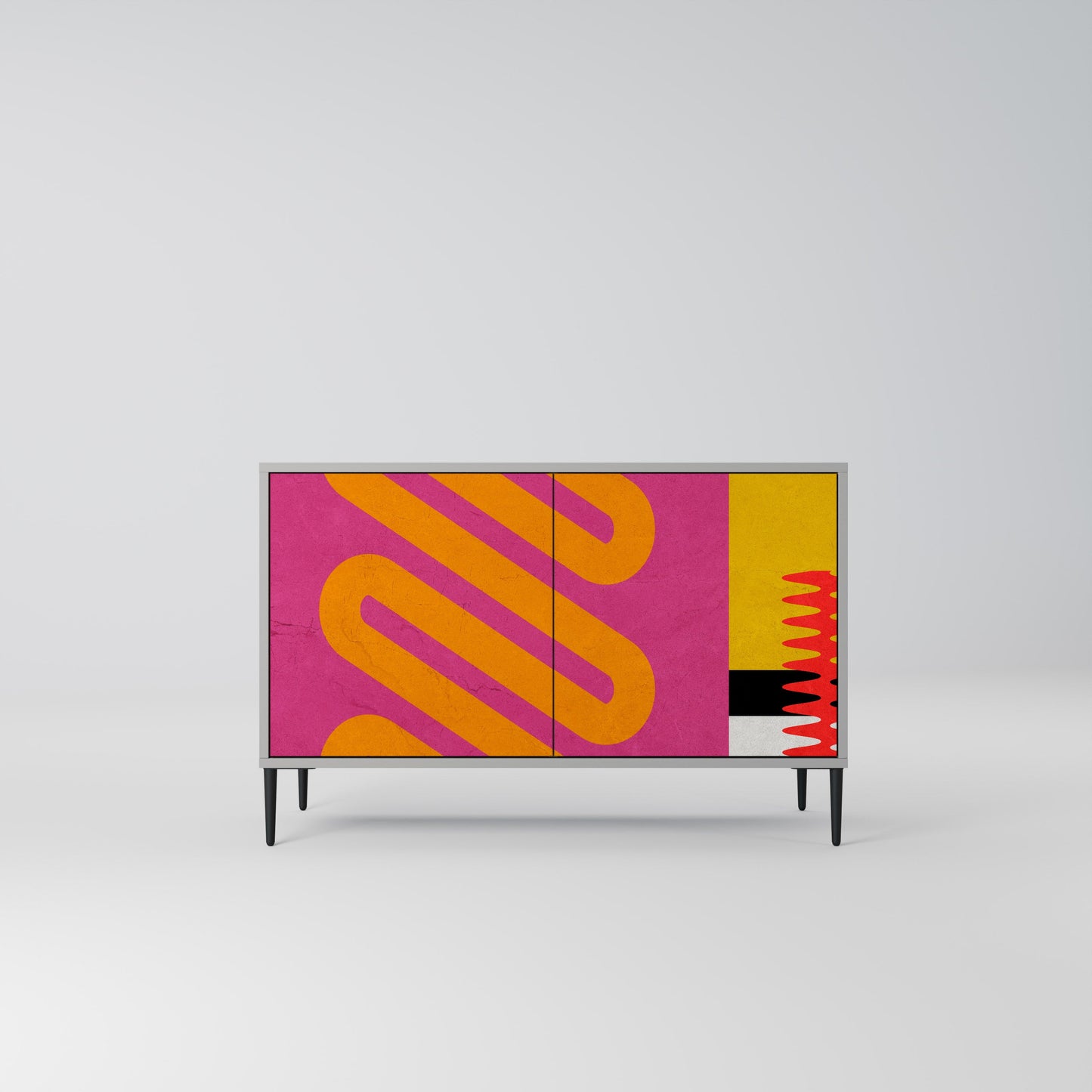VIVID ART 2-Door Sideboard in Grey Finish