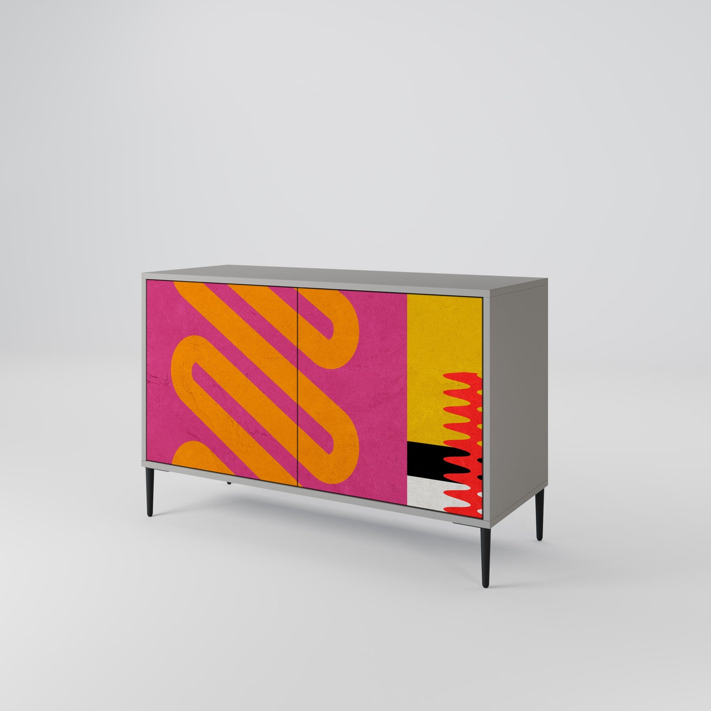 VIVID ART 2-Door Sideboard in Grey Finish