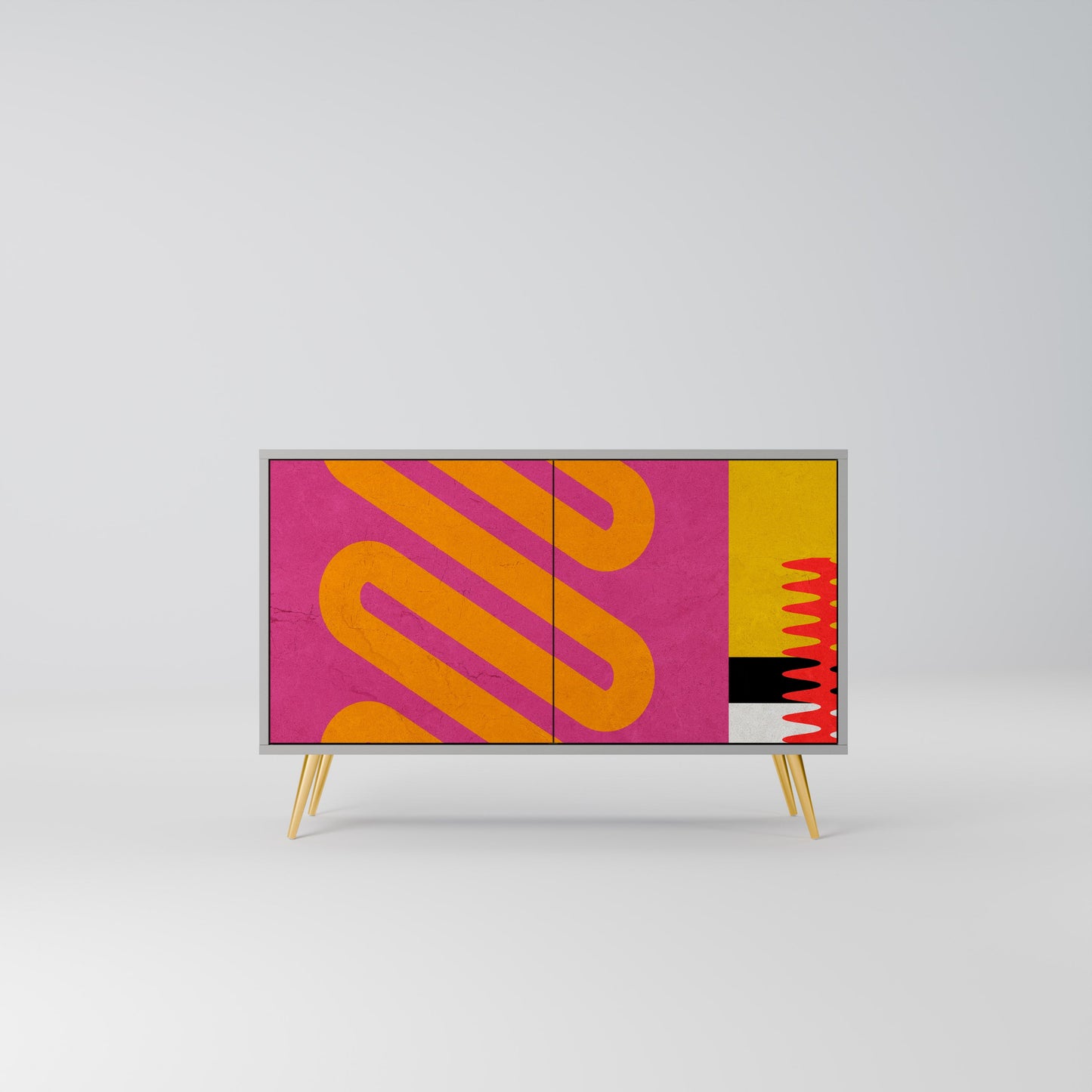VIVID ART 2-Door Sideboard in Grey Finish