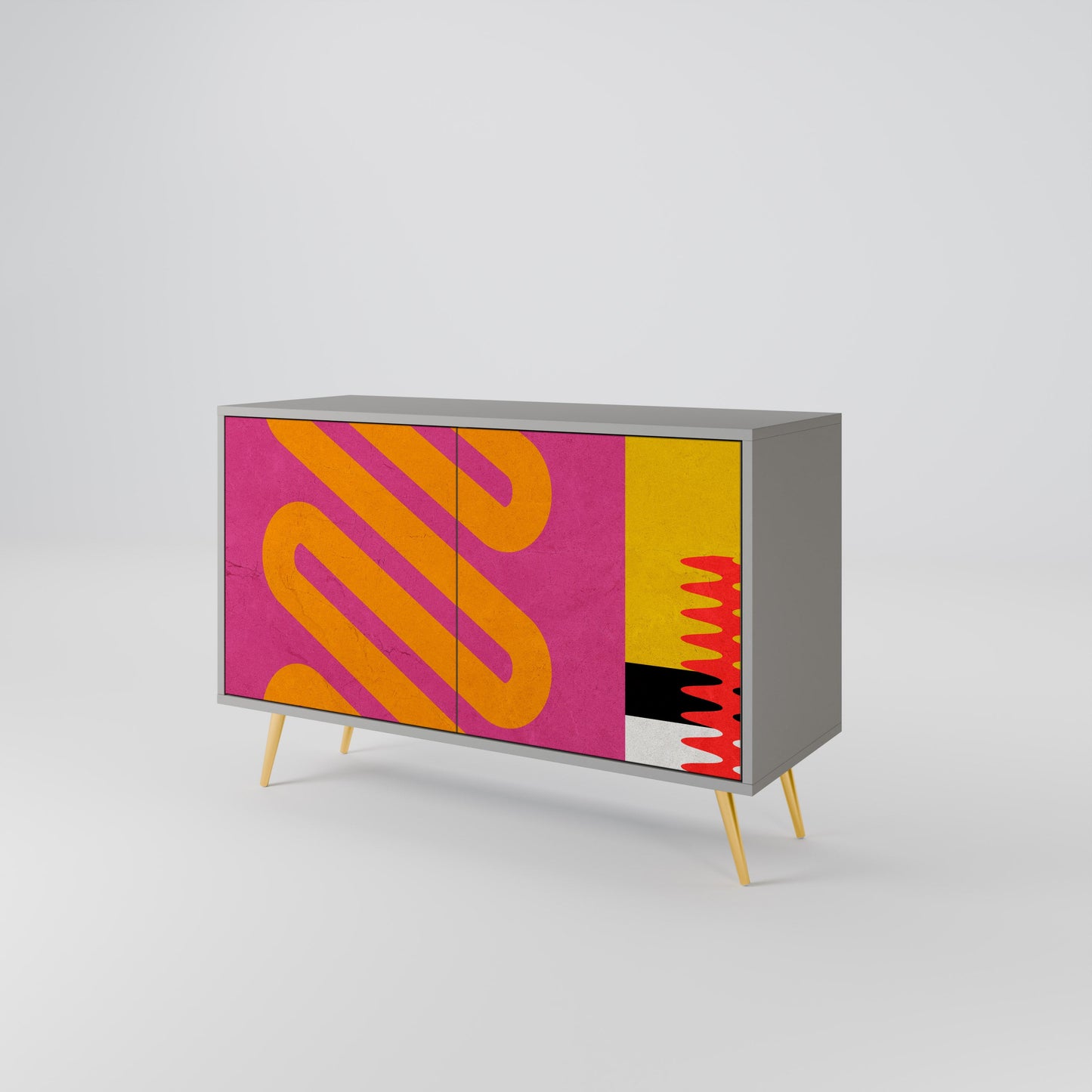 VIVID ART 2-Door Sideboard in Grey Finish