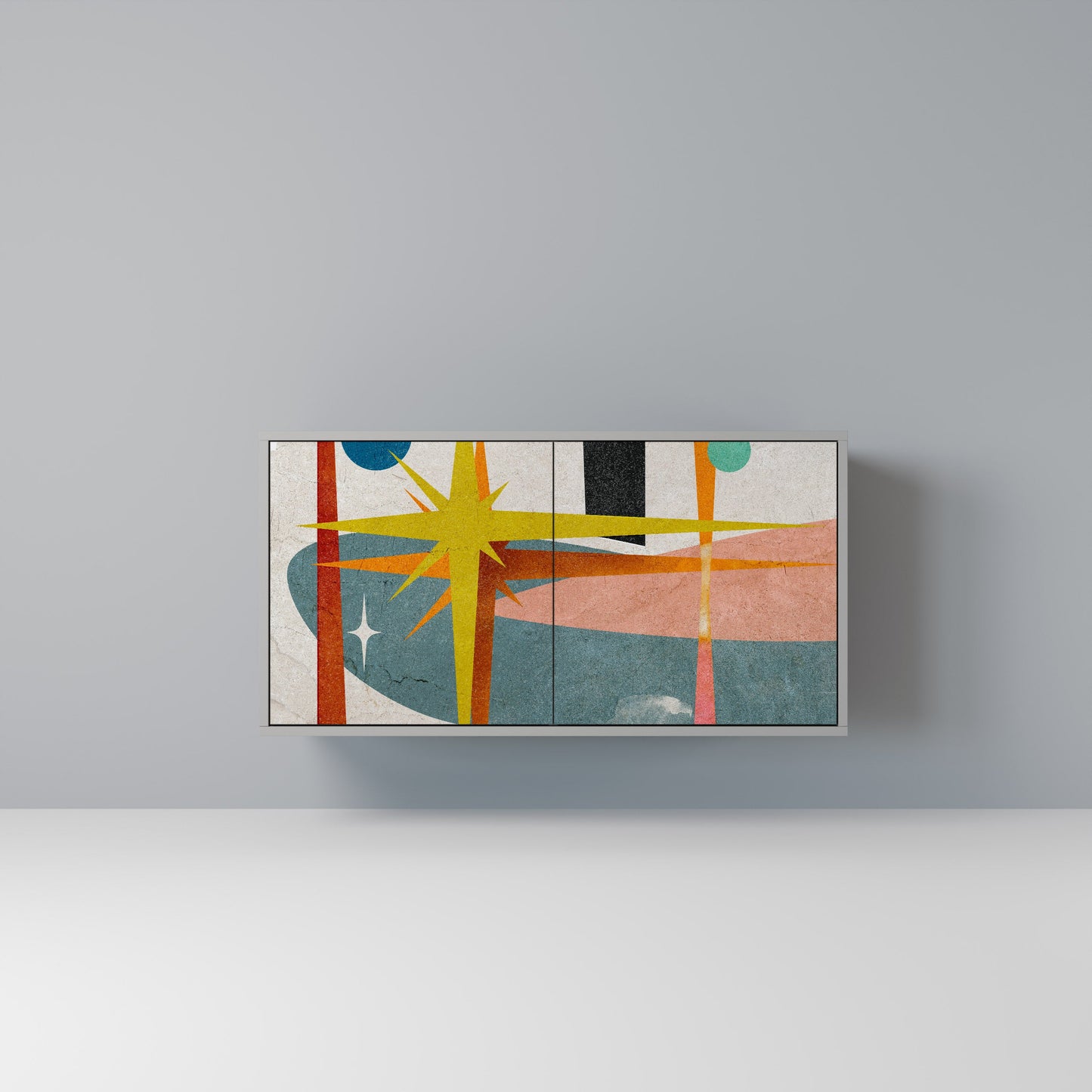 INTERSTELLAR VIBES 2-Door Sideboard in Grey Finish