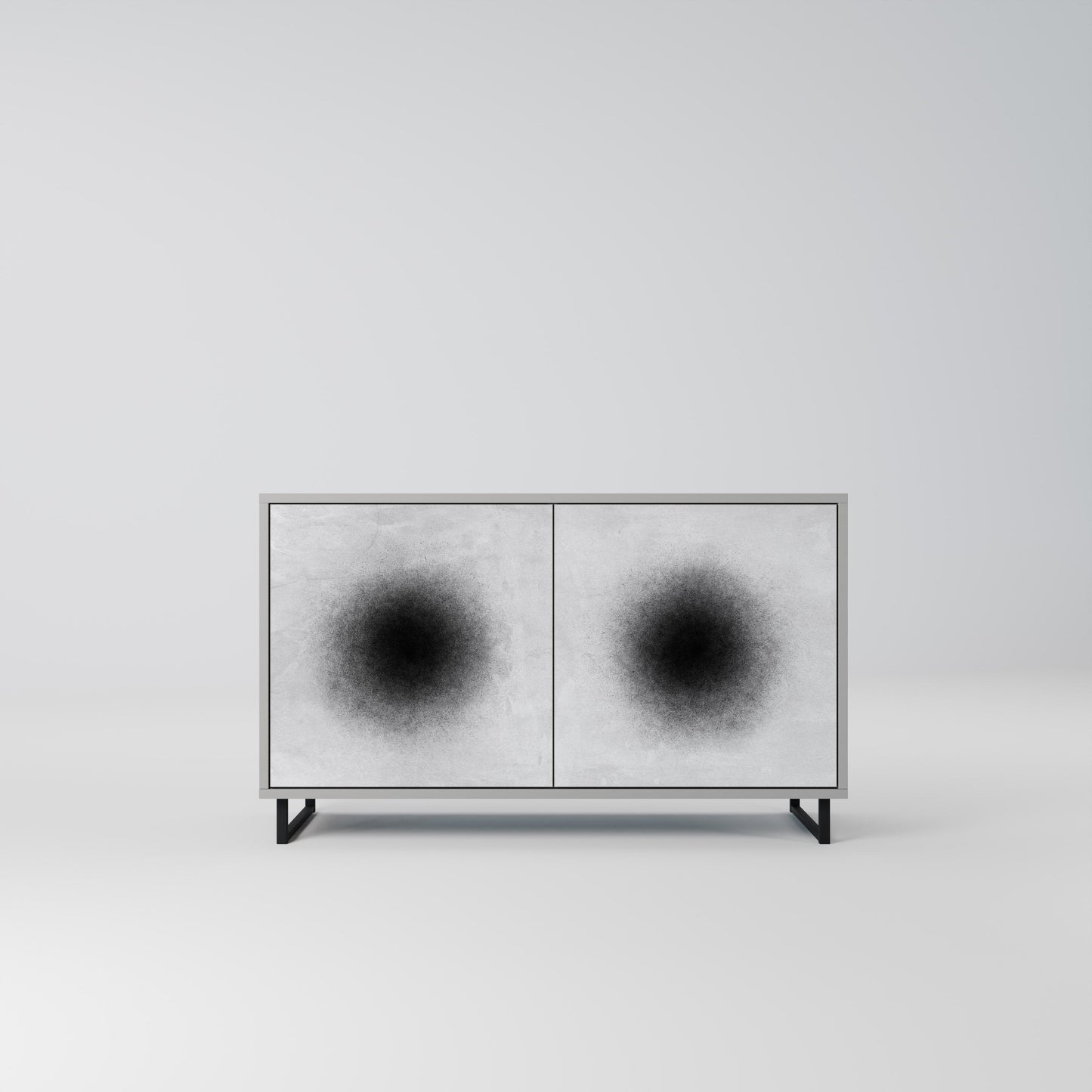 Credenza a 2 ante BLACK HOLE in finitura grigia