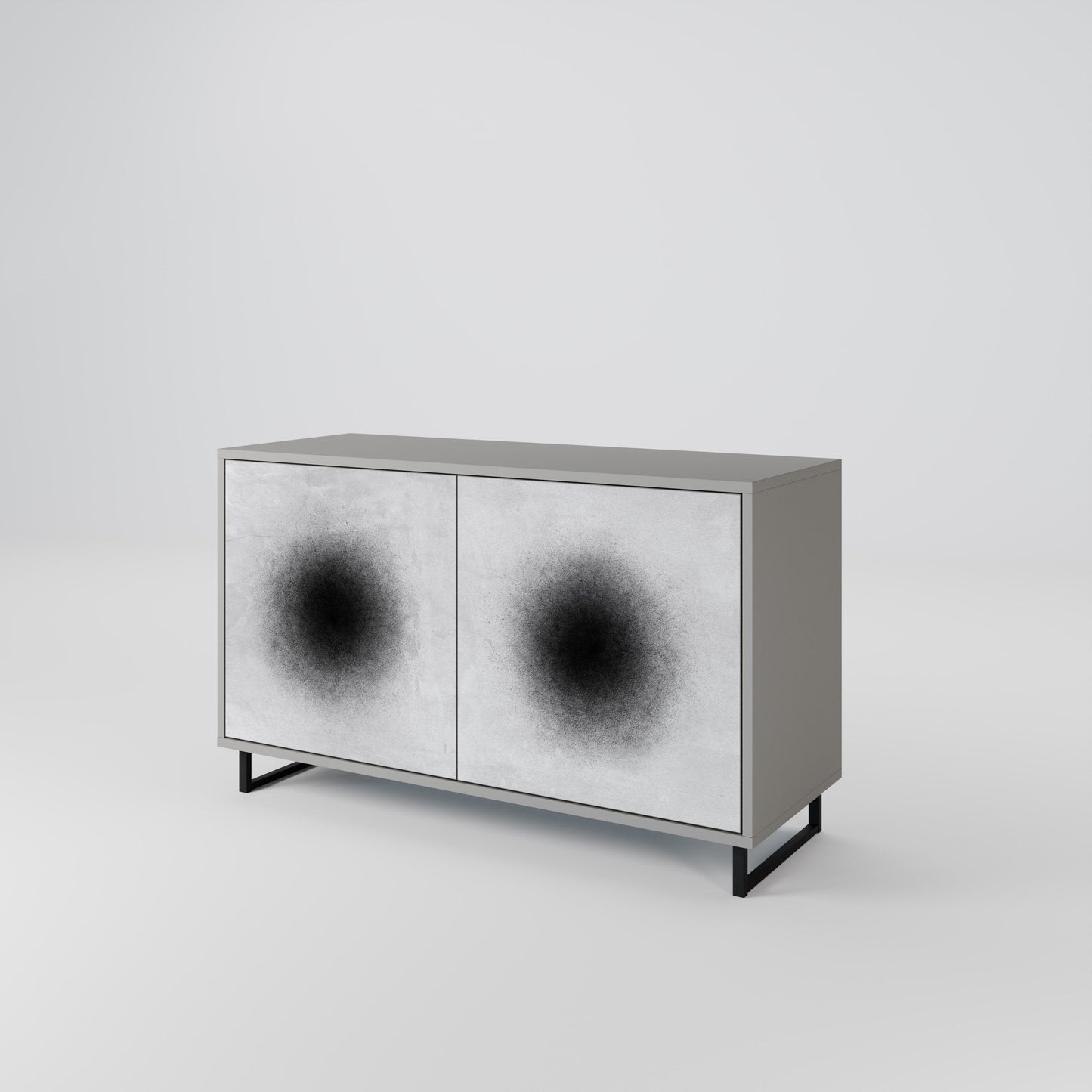 Credenza a 2 ante BLACK HOLE in finitura grigia