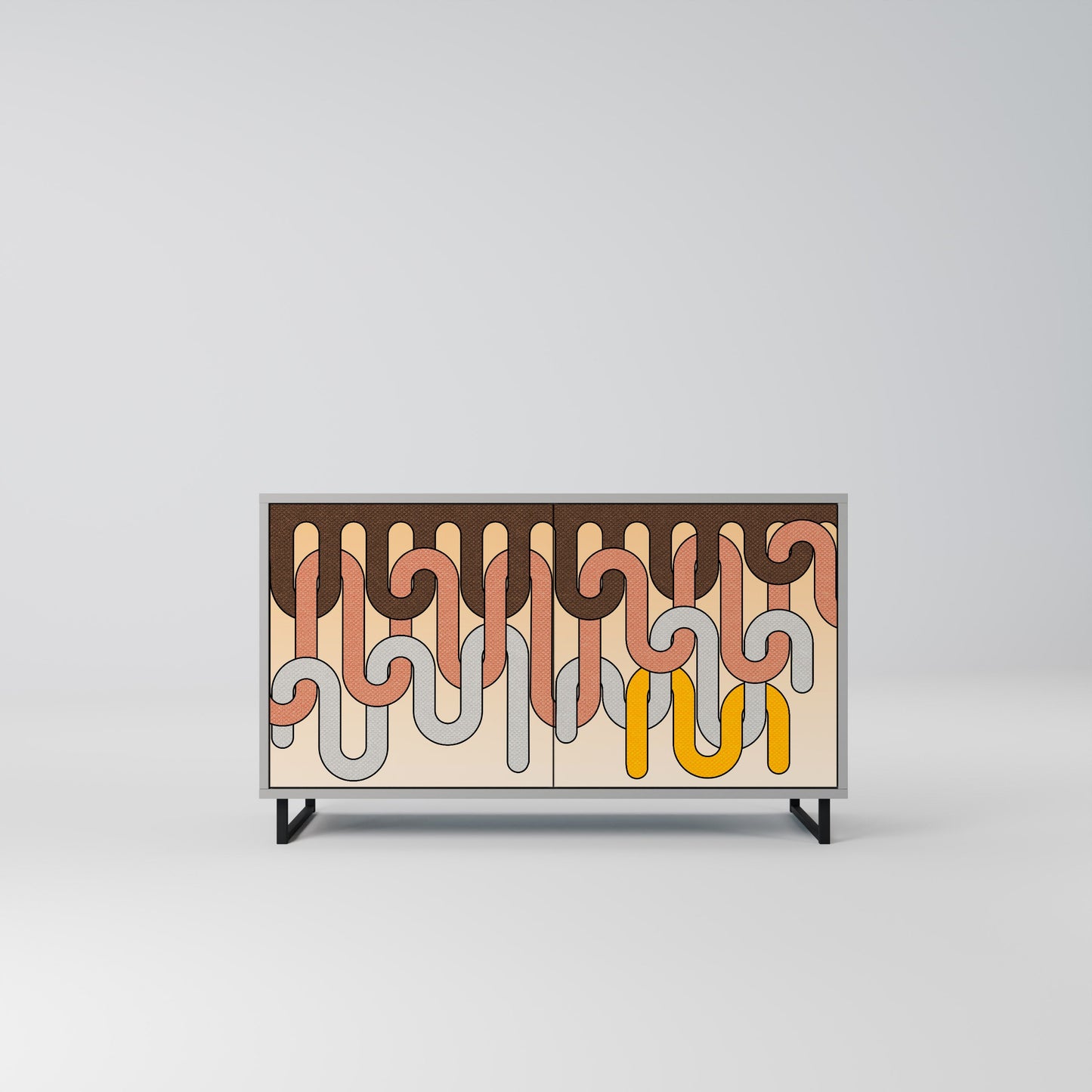 COLORFUL STRINGS 2-Door Sideboard in Grey Finish