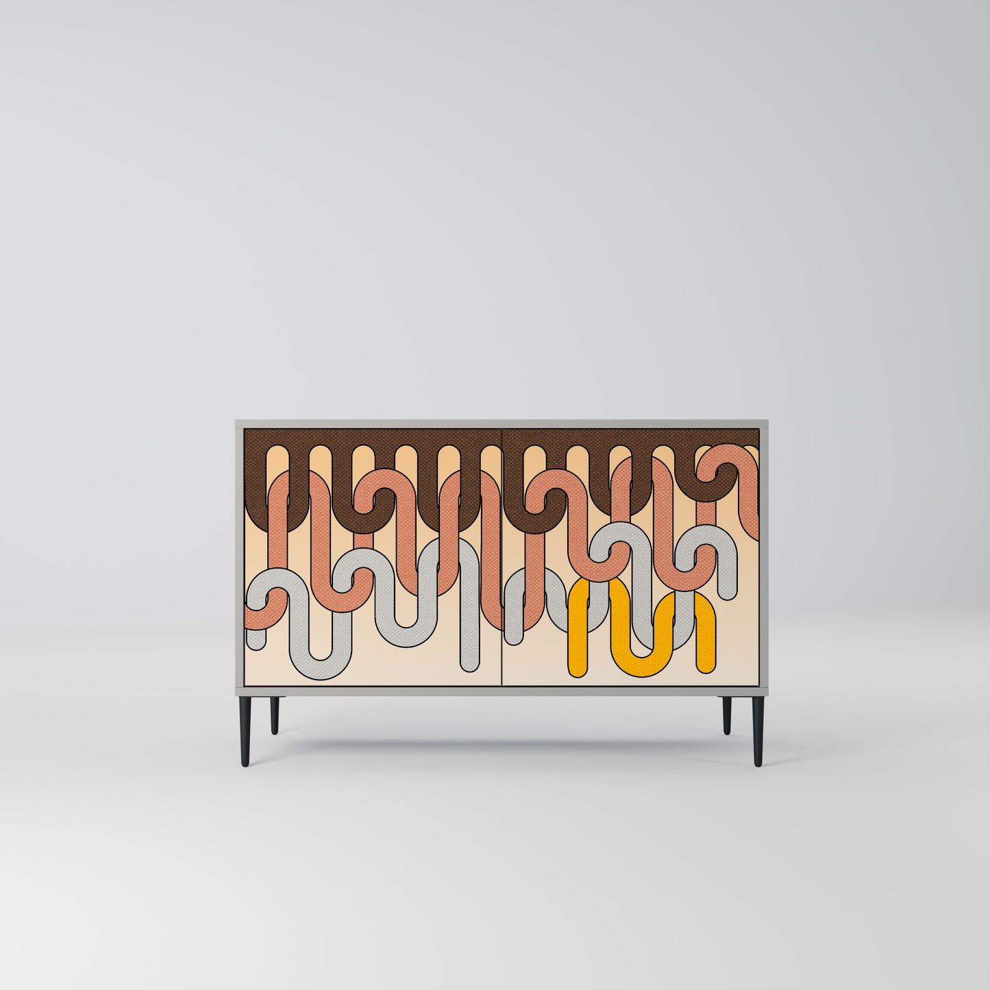 COLORFUL STRINGS 2-Door Sideboard in Grey Finish