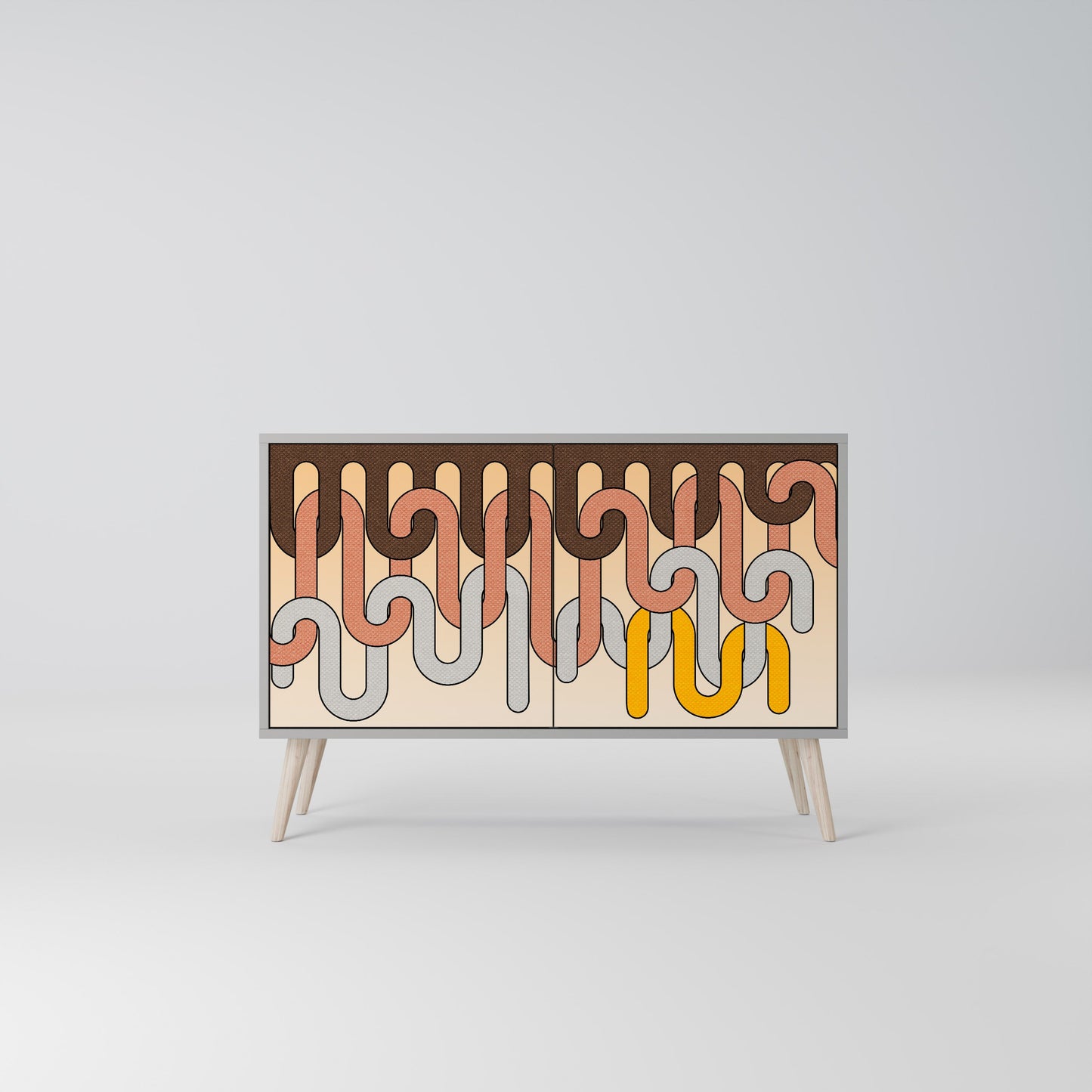 COLORFUL STRINGS 2-Door Sideboard in Grey Finish