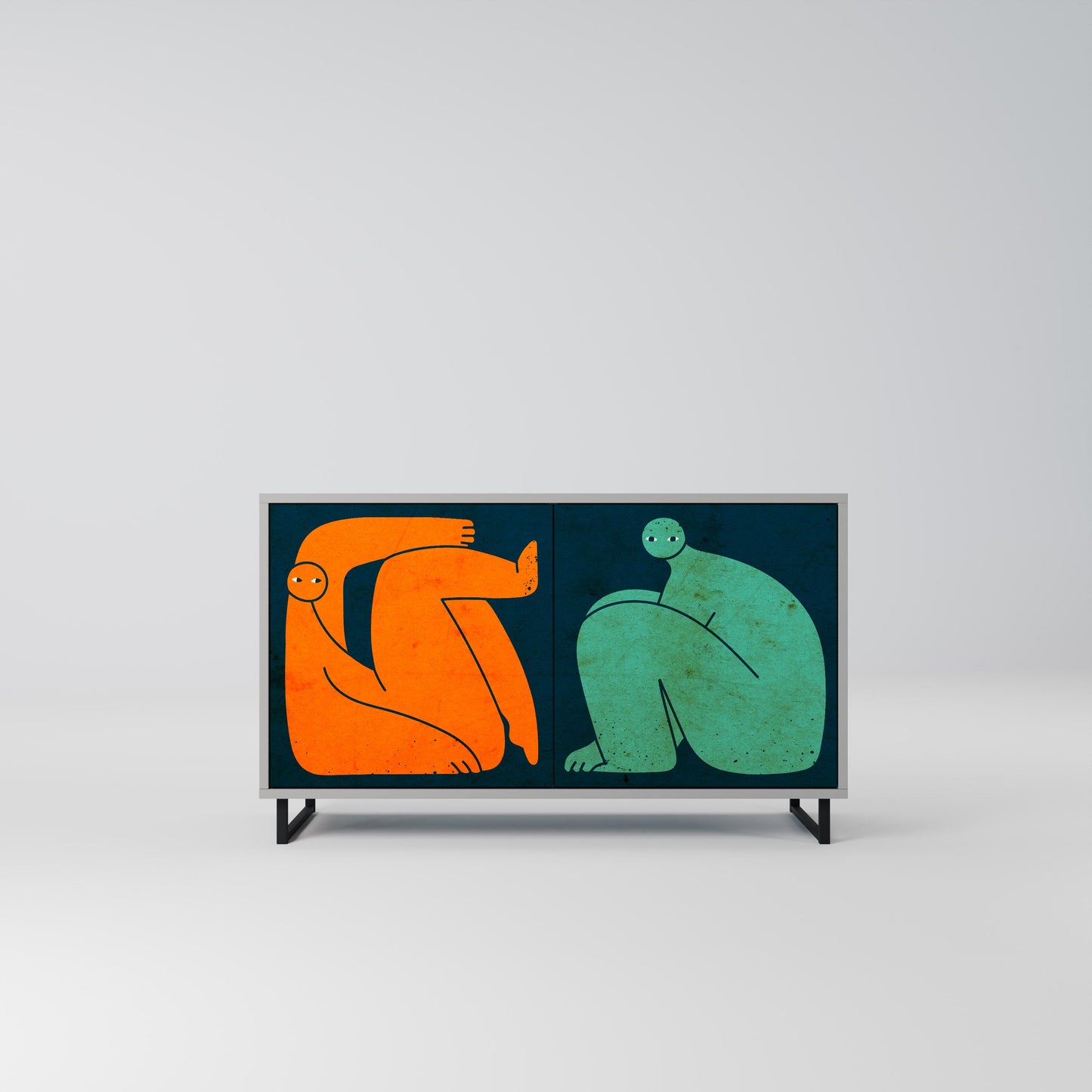 TOGETHER BUT SEPARATELY 2-Door Sideboard in Grey Finish