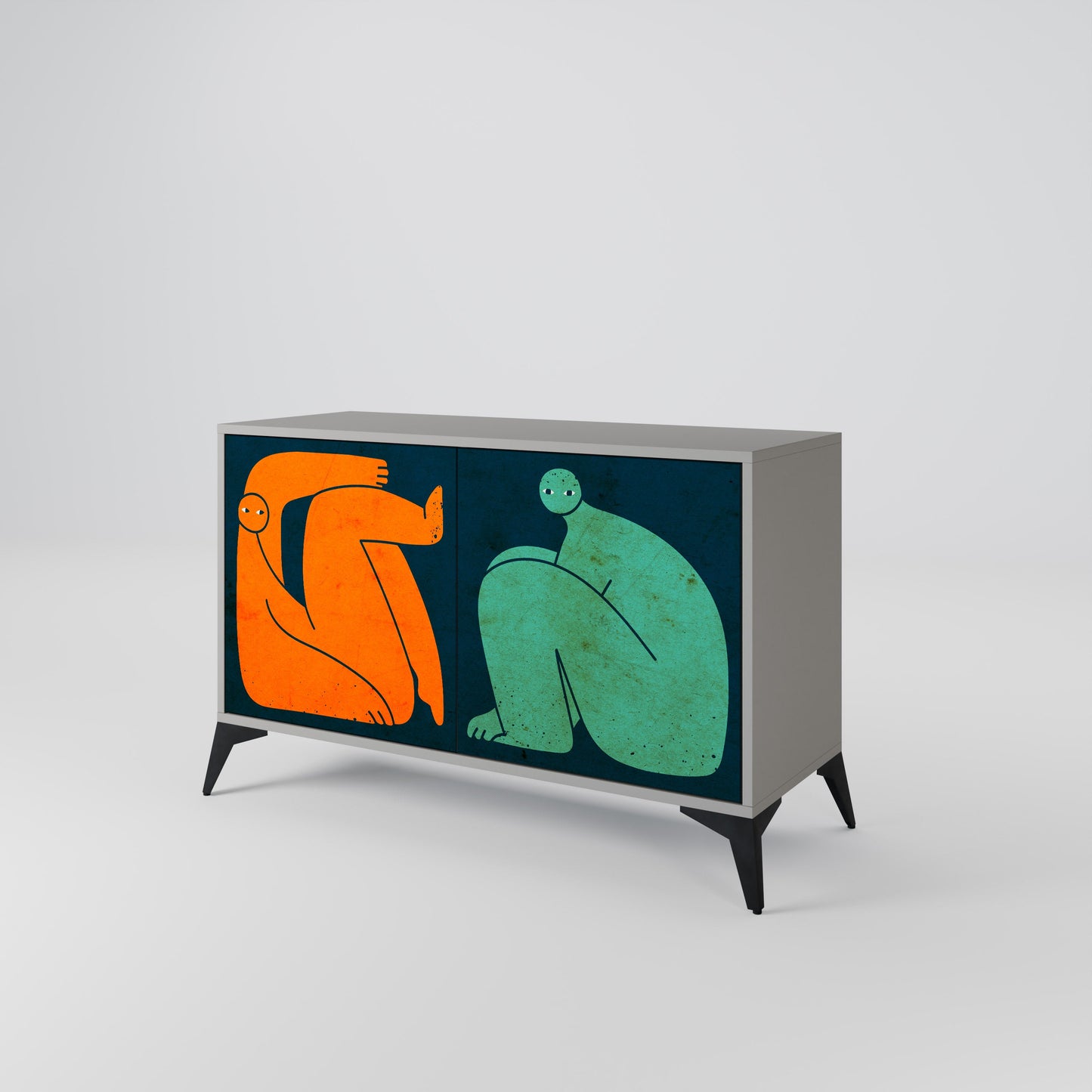 TOGETHER BUT SEPARATELY 2-Door Sideboard in Grey Finish