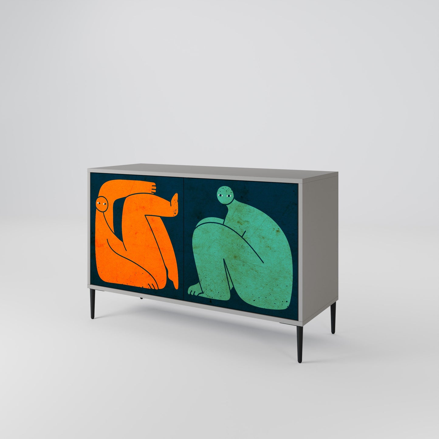 TOGETHER BUT SEPARATELY 2-Door Sideboard in Grey Finish
