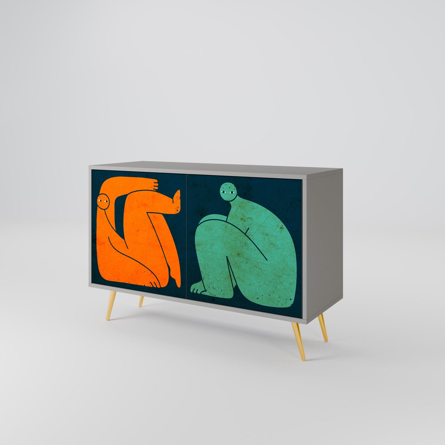 TOGETHER BUT SEPARATELY 2-Door Sideboard in Grey Finish