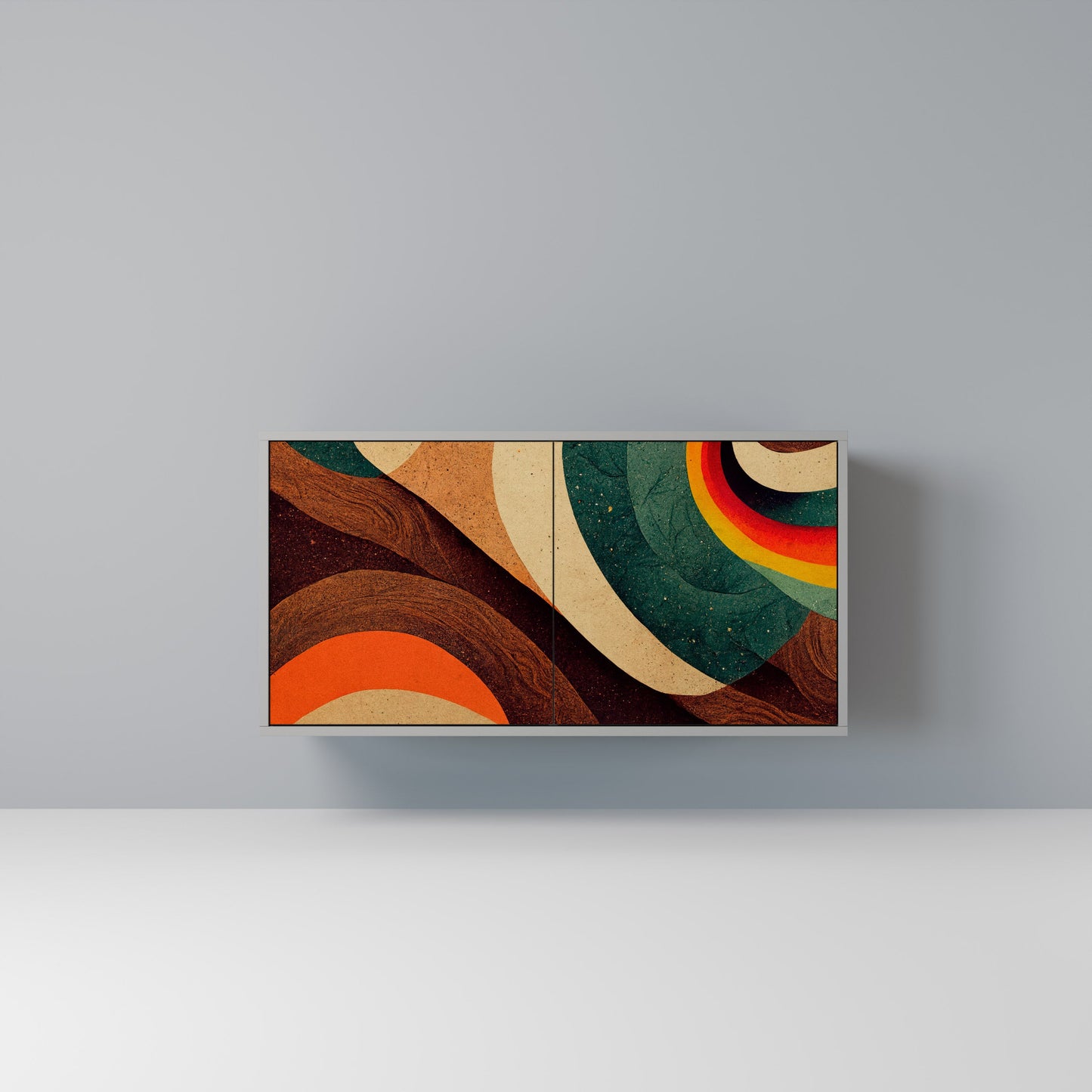 COLORFUL STRANDS 2-Door Sideboard in Grey Finish