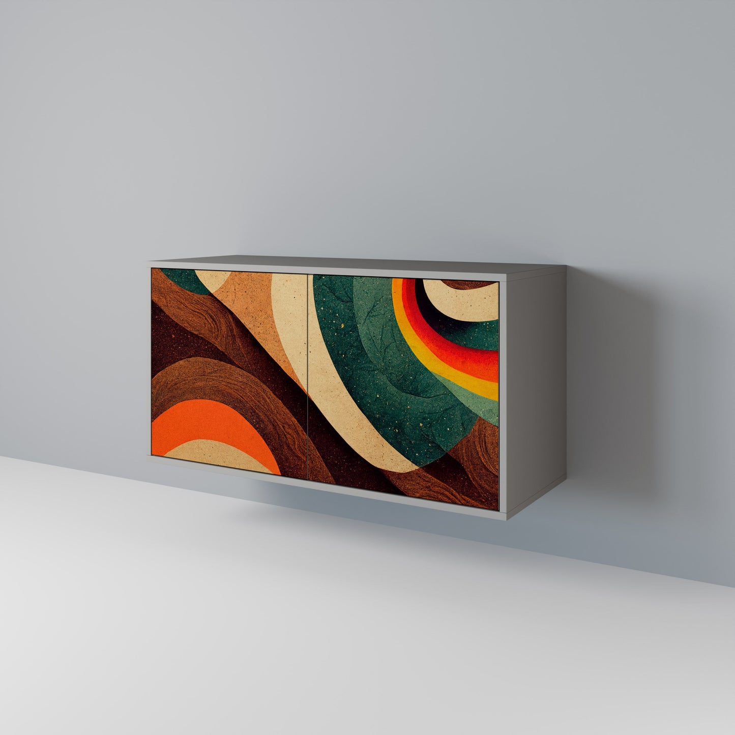 COLORFUL STRANDS 2-Door Sideboard in Grey Finish