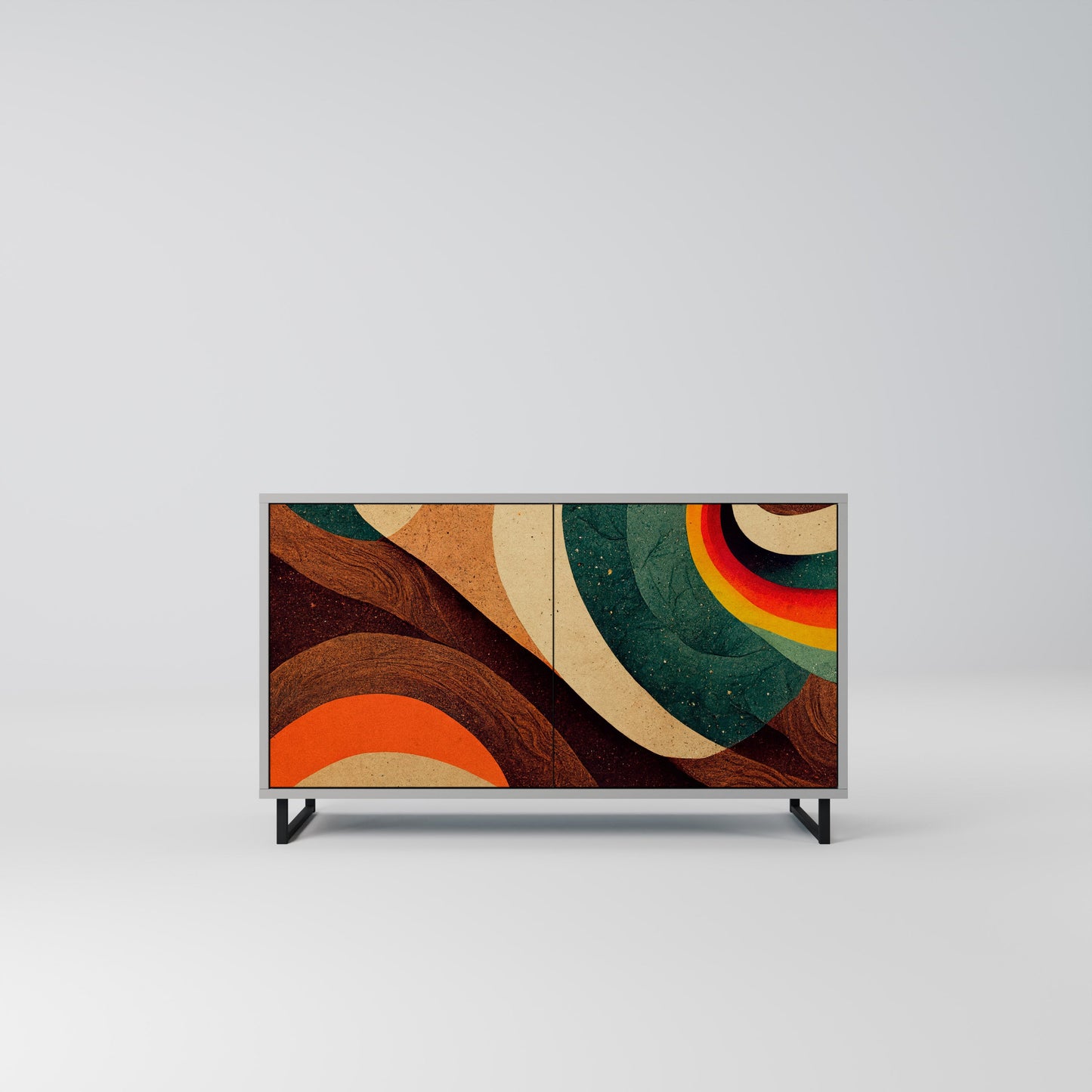 COLORFUL STRANDS 2-Door Sideboard in Grey Finish