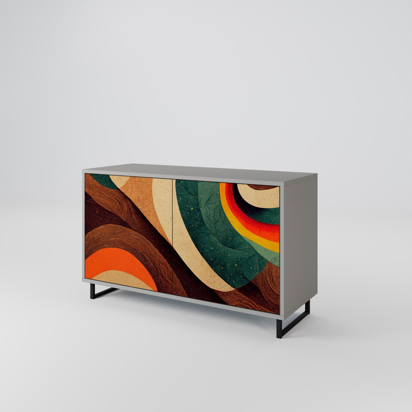 COLORFUL STRANDS 2-Door Sideboard in Grey Finish