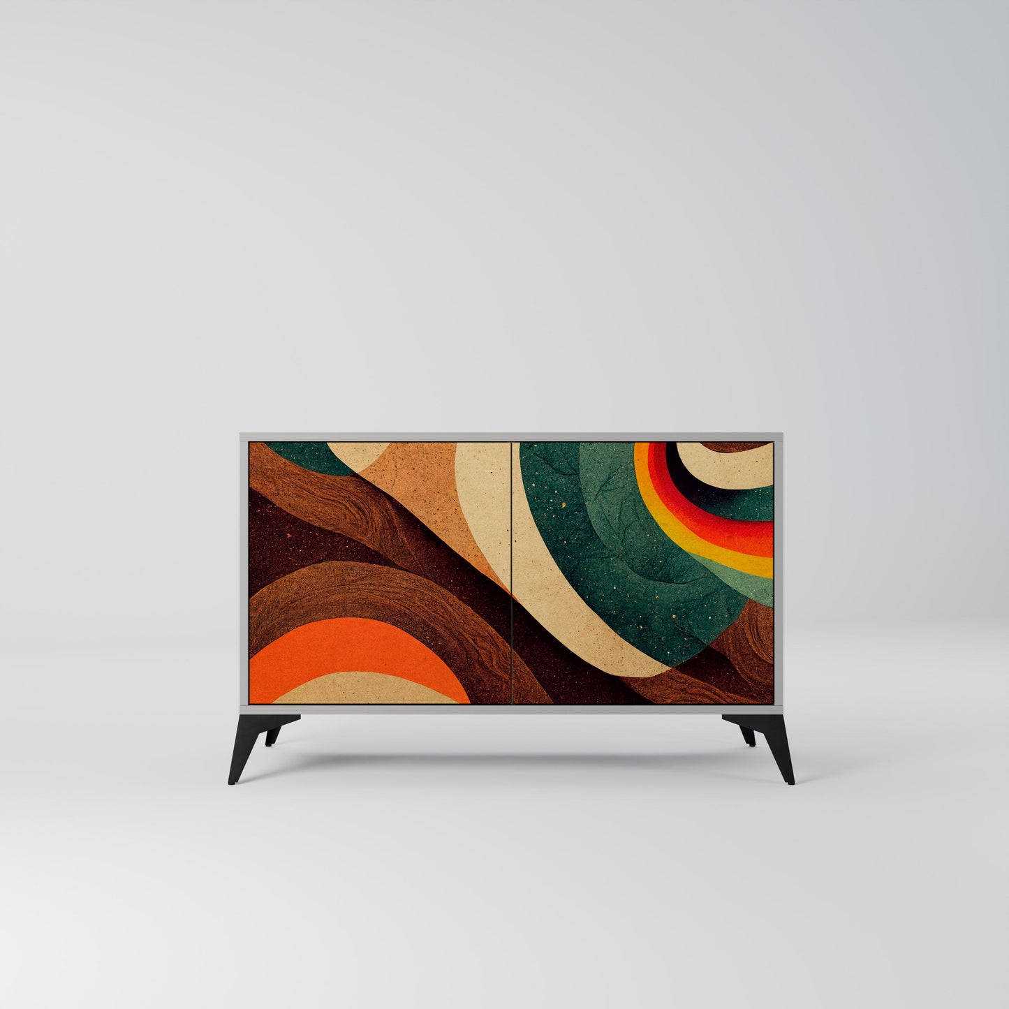 COLORFUL STRANDS 2-Door Sideboard in Grey Finish