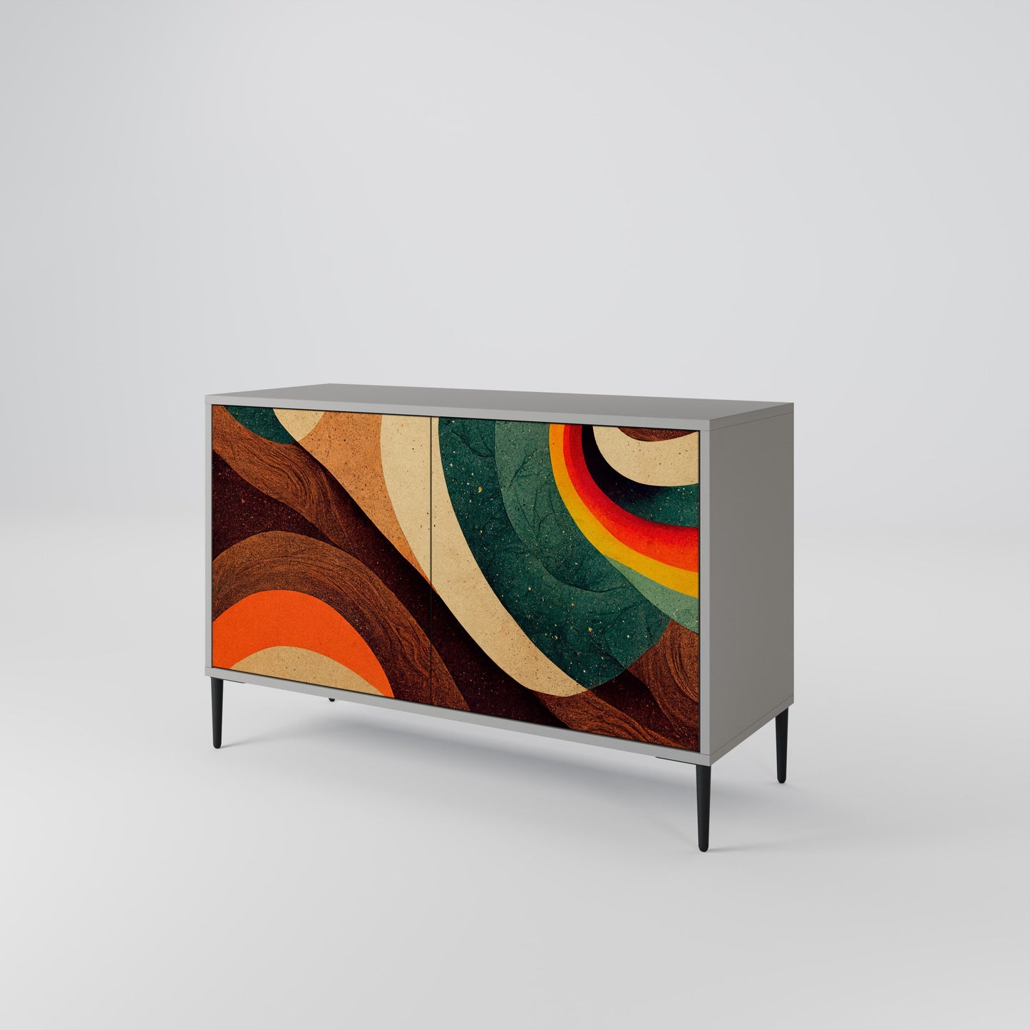 COLORFUL STRANDS 2-Door Sideboard in Grey Finish