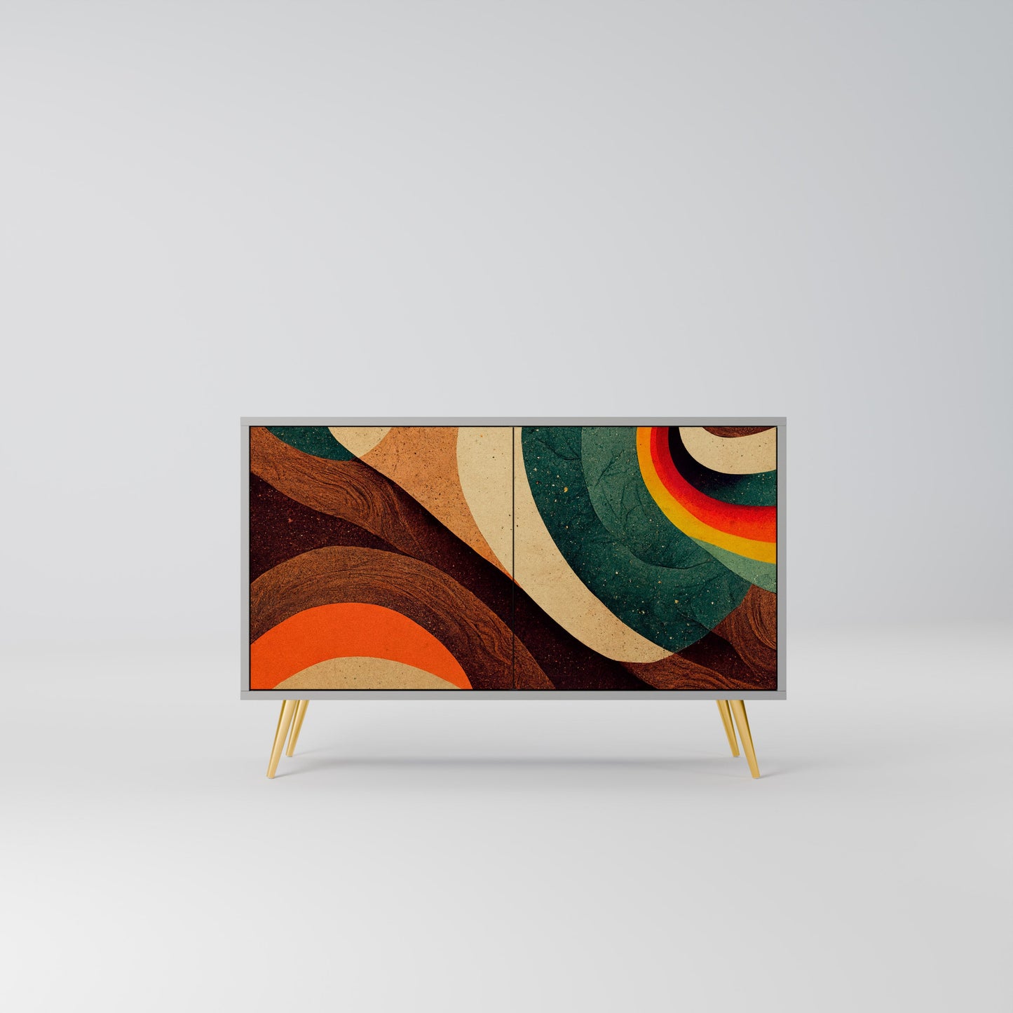 COLORFUL STRANDS 2-Door Sideboard in Grey Finish
