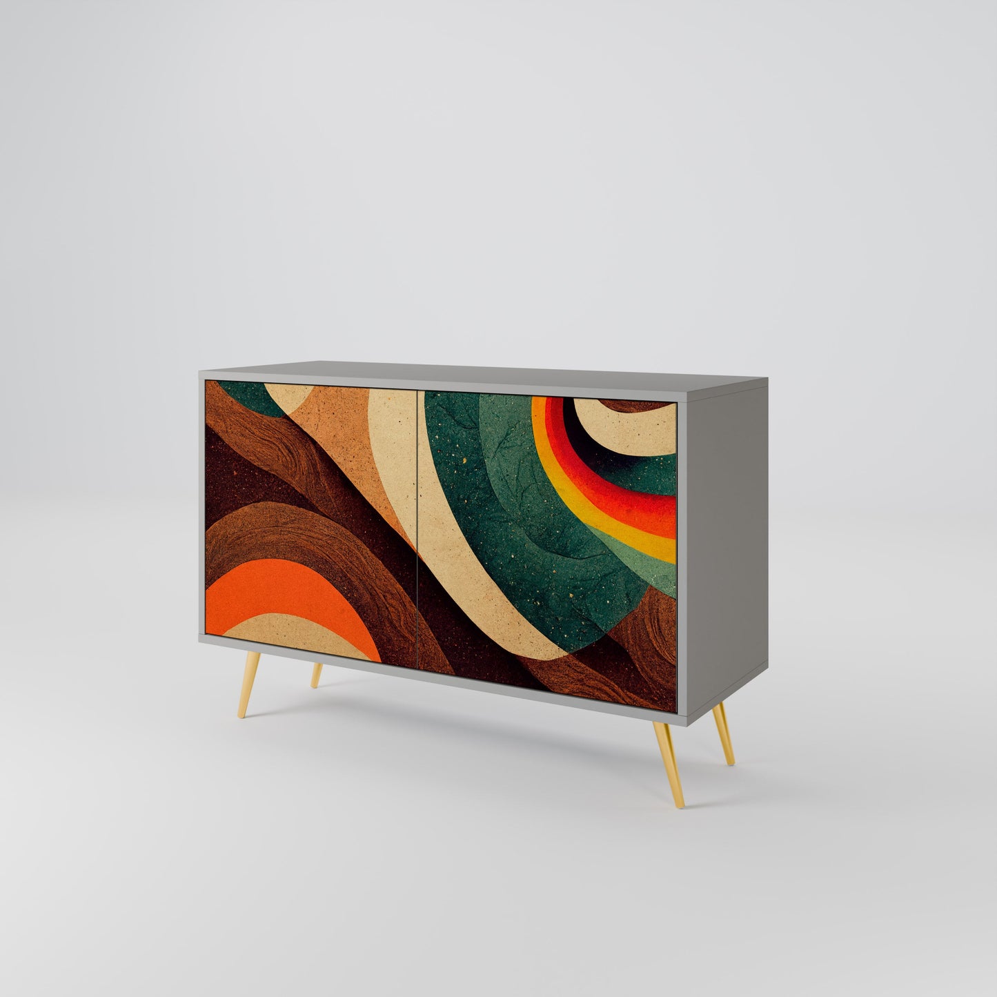 COLORFUL STRANDS 2-Door Sideboard in Grey Finish