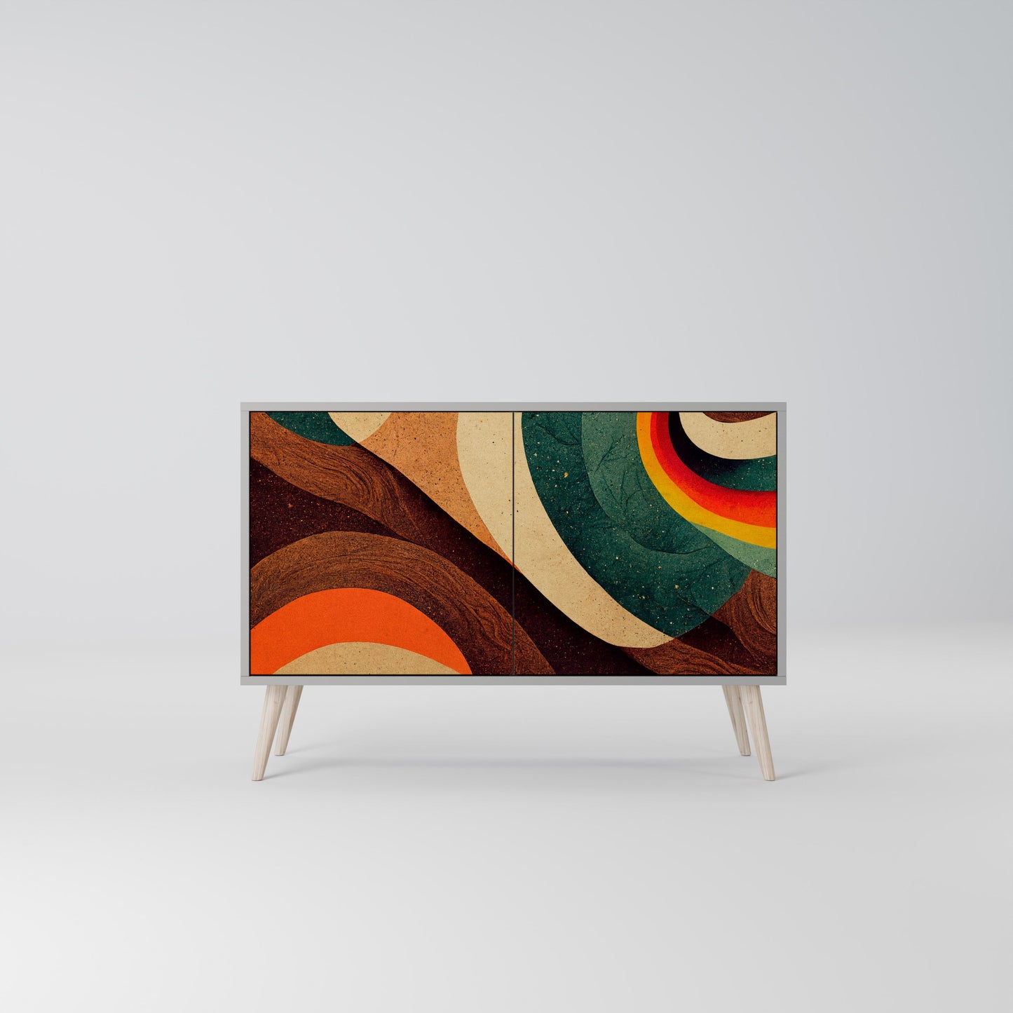 COLORFUL STRANDS 2-Door Sideboard in Grey Finish