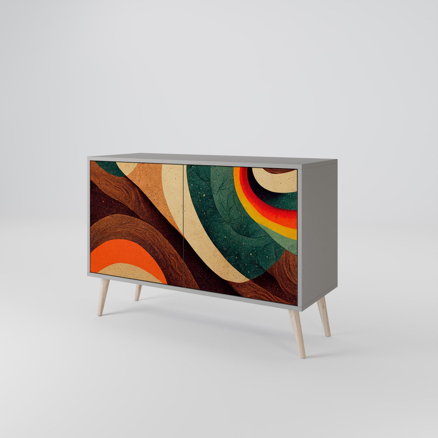 COLORFUL STRANDS 2-Door Sideboard in Grey Finish