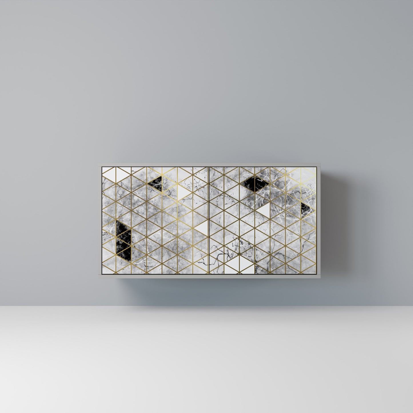 Credenza ASHEN ARIA a 2 ante in finitura grigia