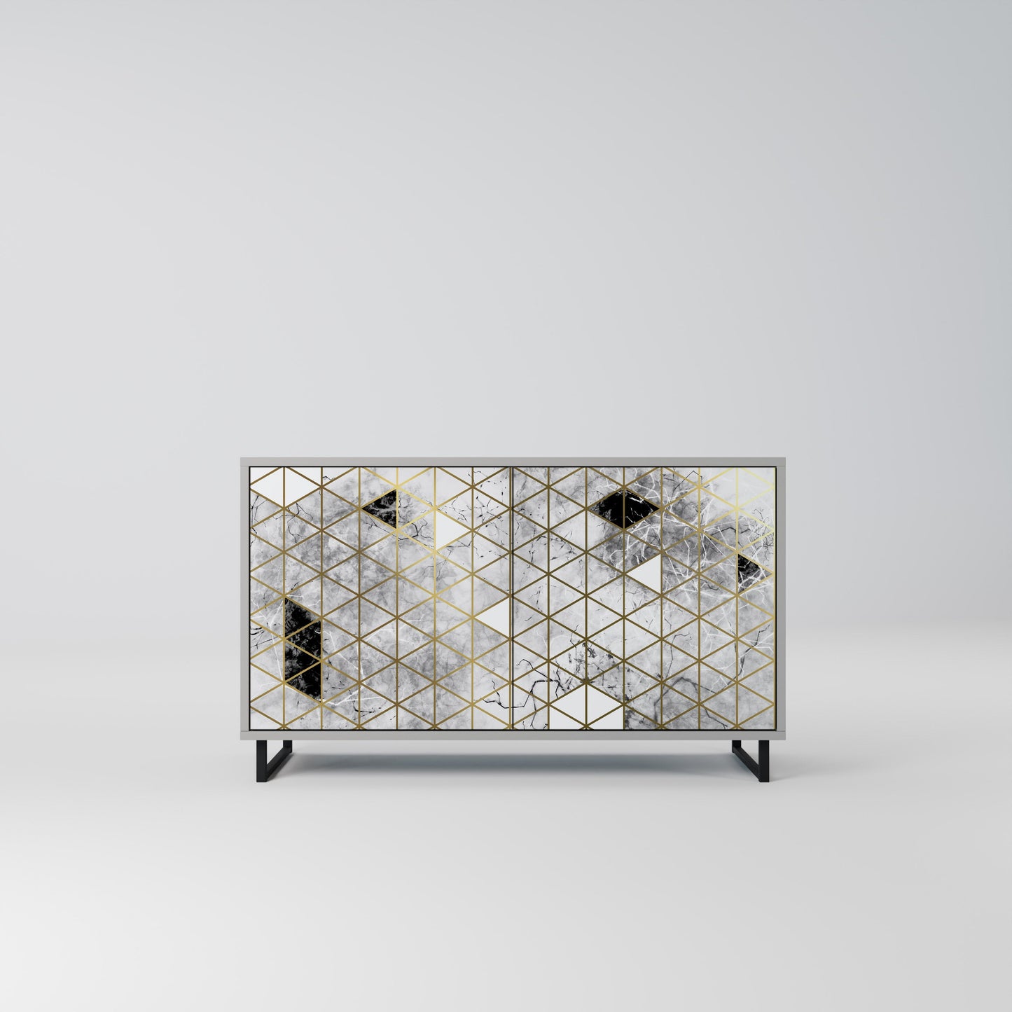 Credenza ASHEN ARIA a 2 ante in finitura grigia
