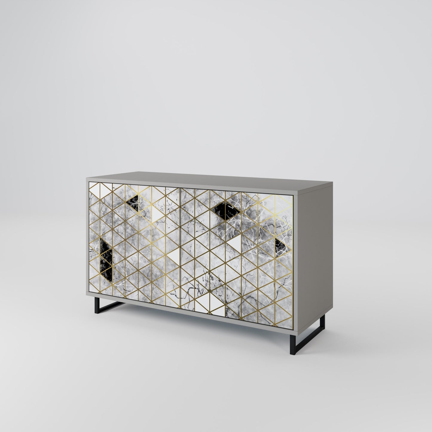 Credenza ASHEN ARIA a 2 ante in finitura grigia