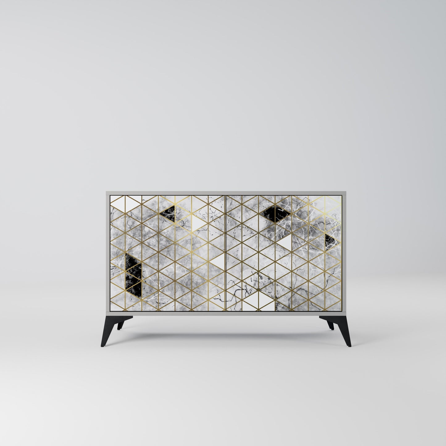 Credenza ASHEN ARIA a 2 ante in finitura grigia
