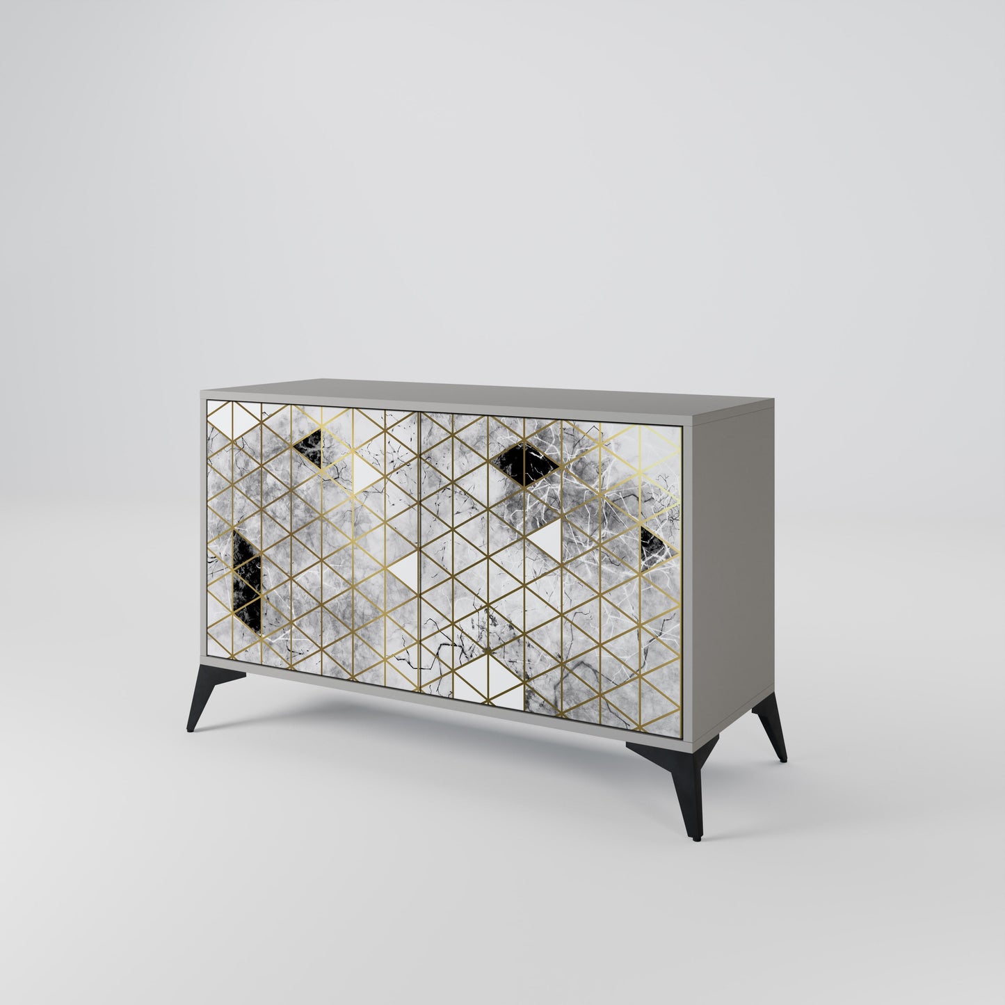 Credenza ASHEN ARIA a 2 ante in finitura grigia