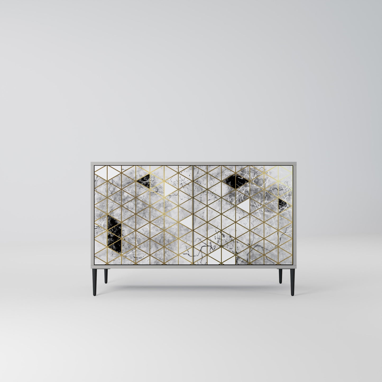 Credenza ASHEN ARIA a 2 ante in finitura grigia