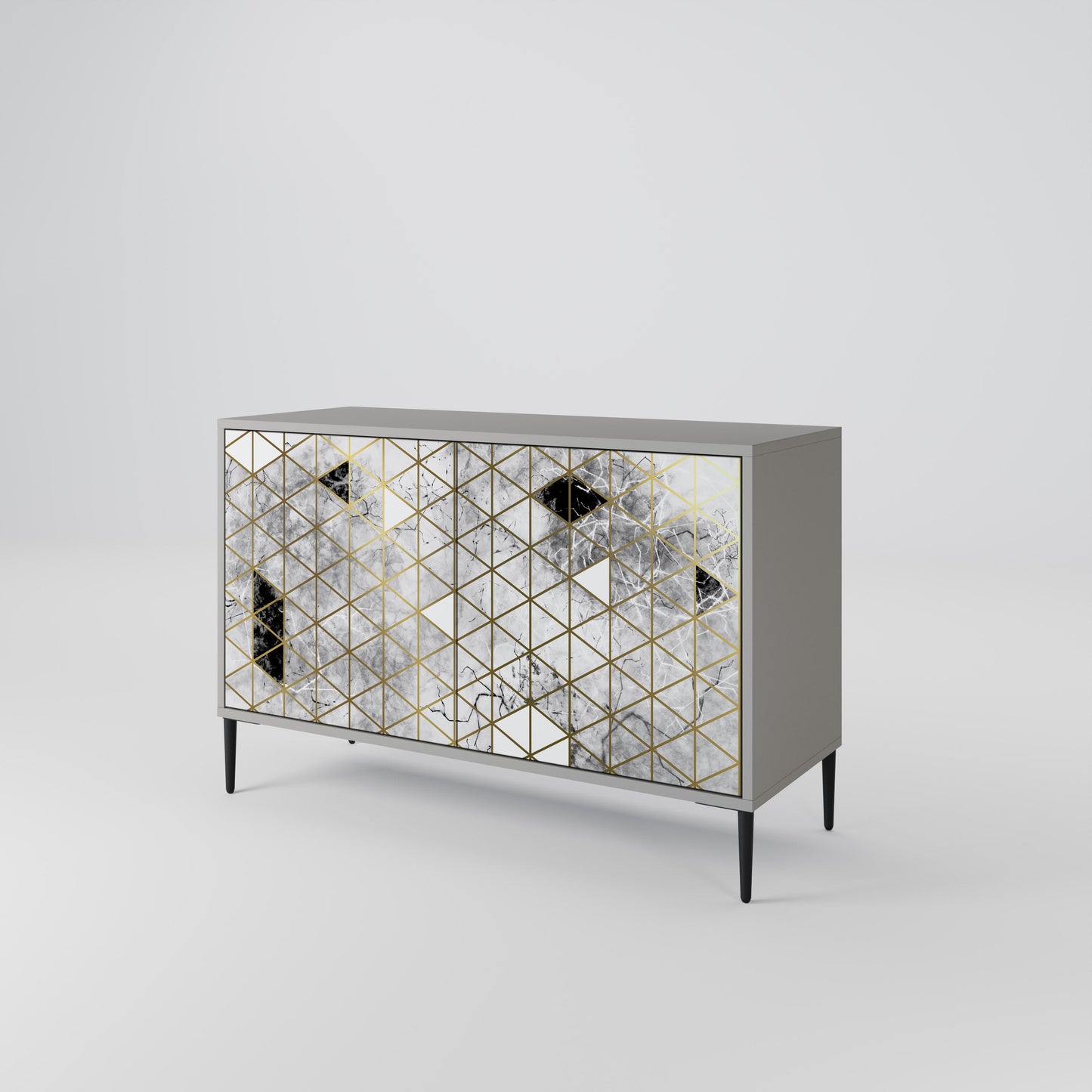 Credenza ASHEN ARIA a 2 ante in finitura grigia