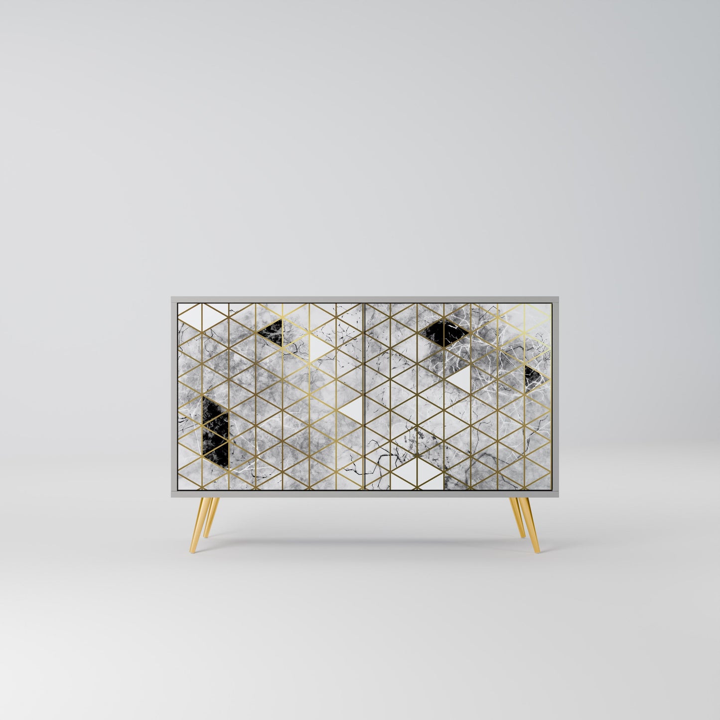 Credenza ASHEN ARIA a 2 ante in finitura grigia