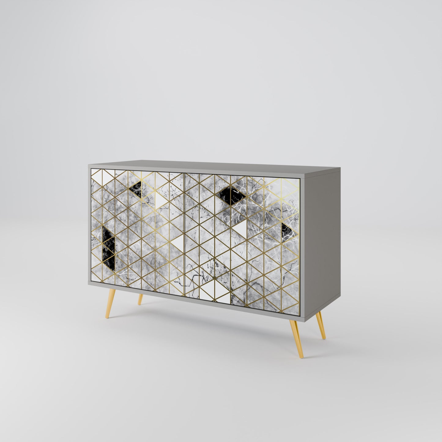 Credenza ASHEN ARIA a 2 ante in finitura grigia