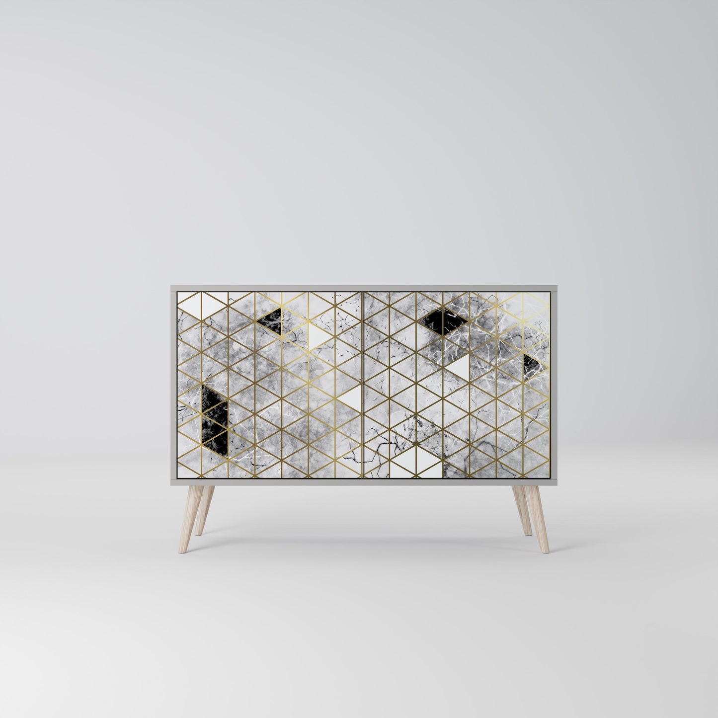 Credenza ASHEN ARIA a 2 ante in finitura grigia