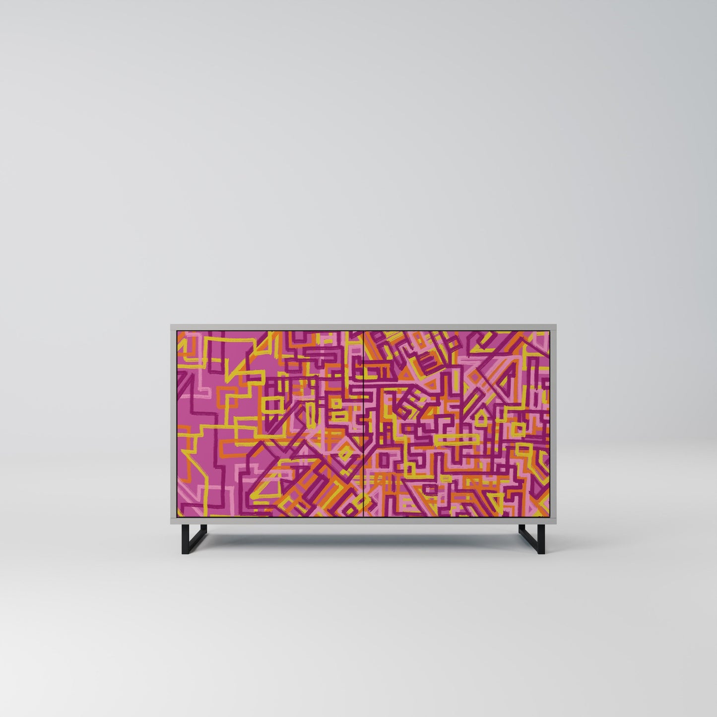 LOVELY MEMORIES 2-Door Sideboard in Grey Finish
