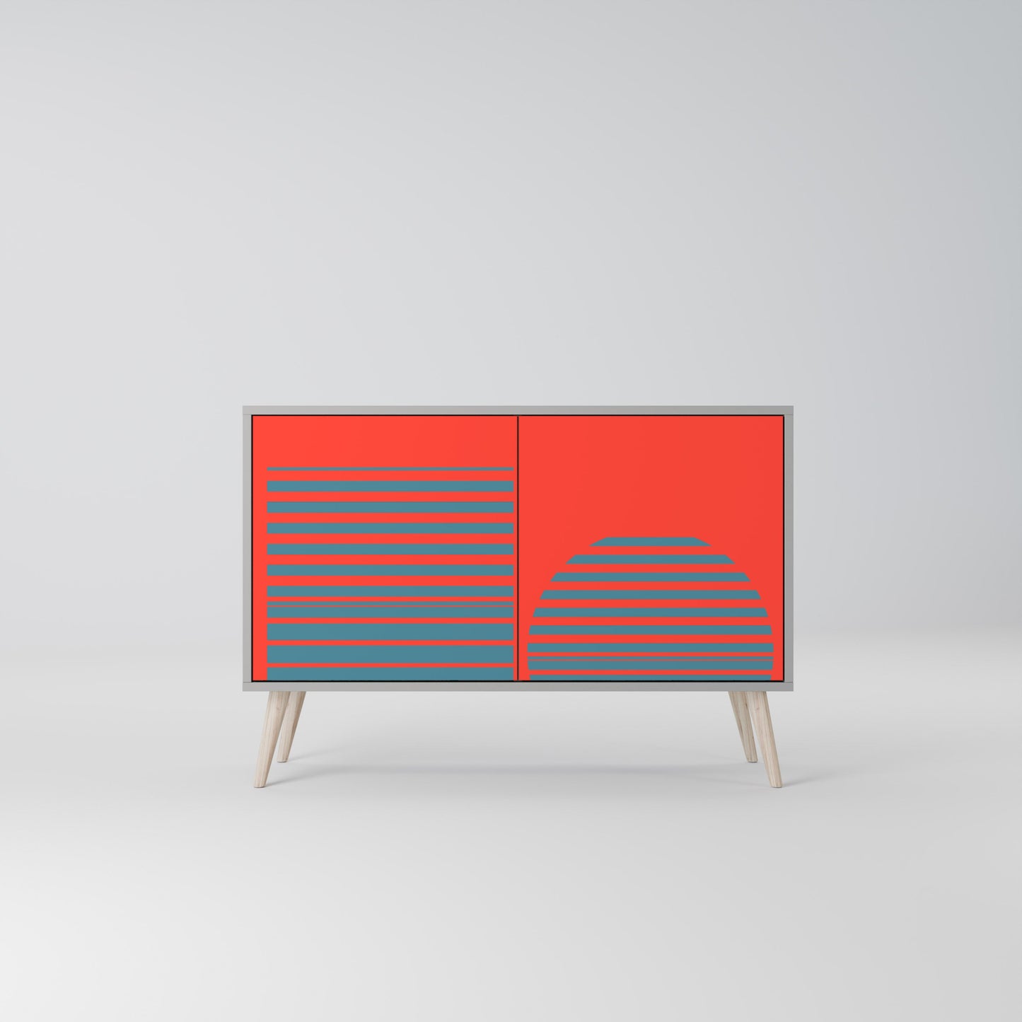 Credenza a 2 ante RISING GEOMETRY STARS in finitura grigia